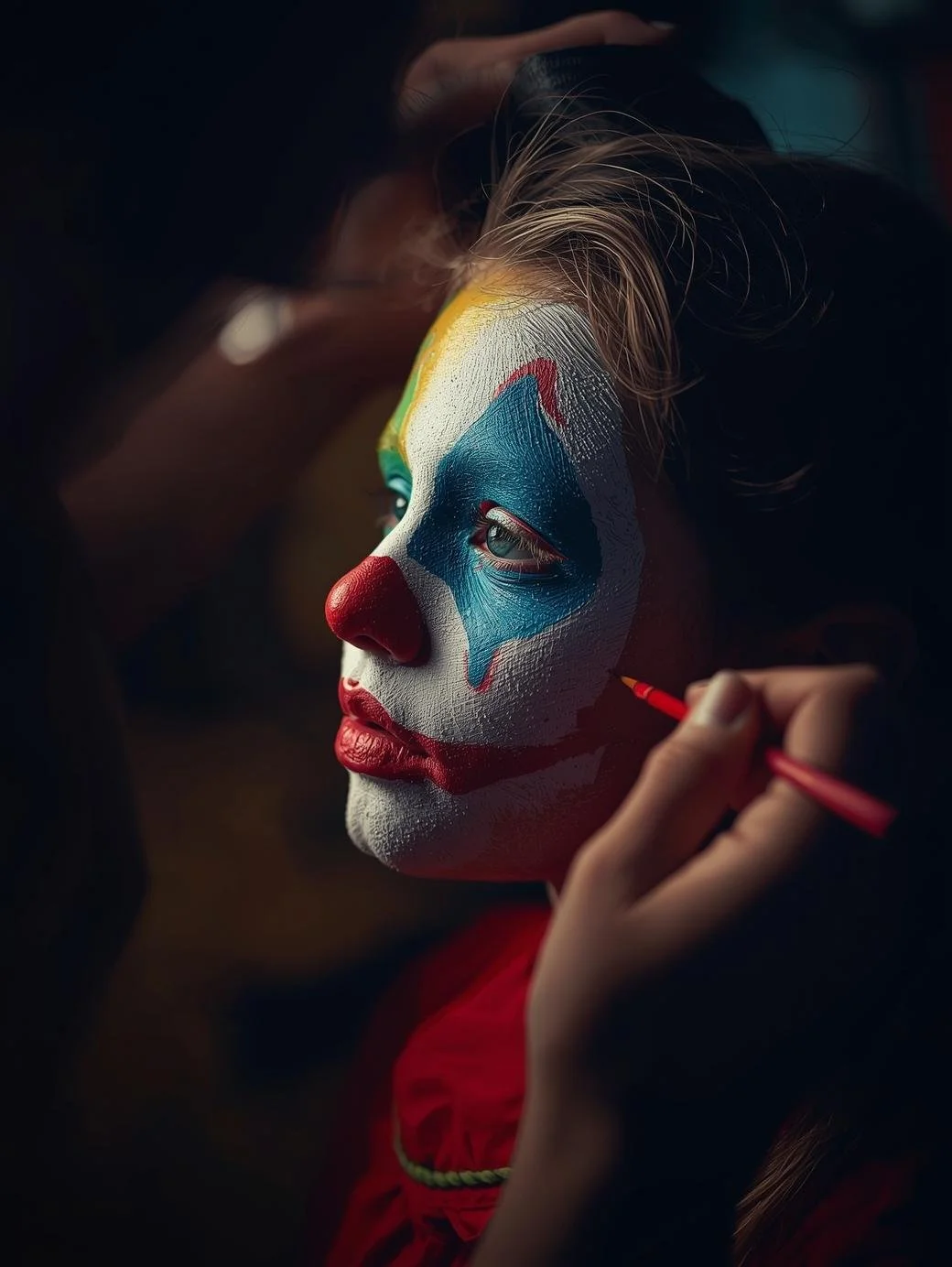 tutorial step by step pagliaccio truccabimbi disegno su un bambino.jpg