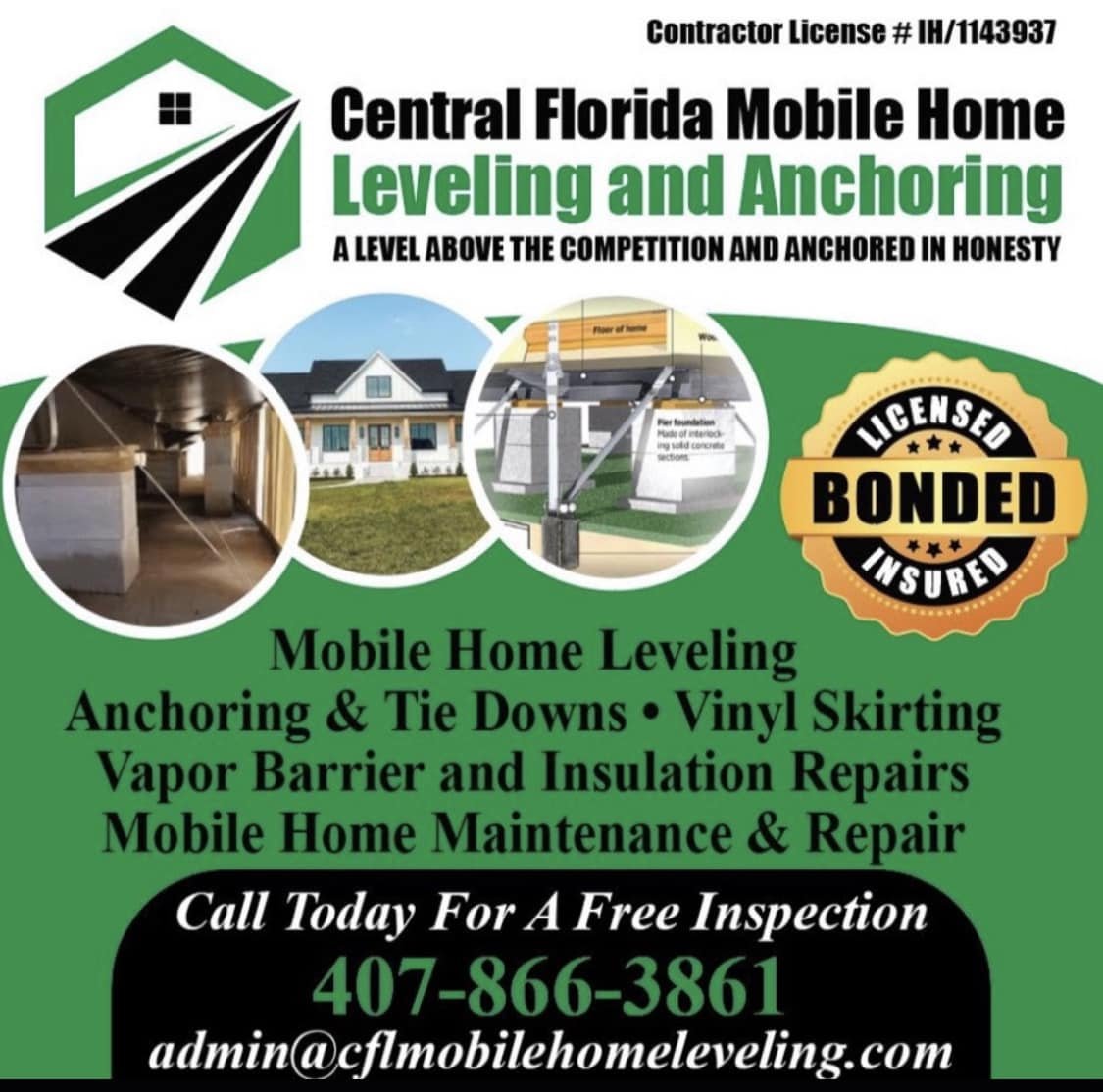 Leesburg Mobile Home Leveling, Anchoring, Skirting & Flooring Contractors