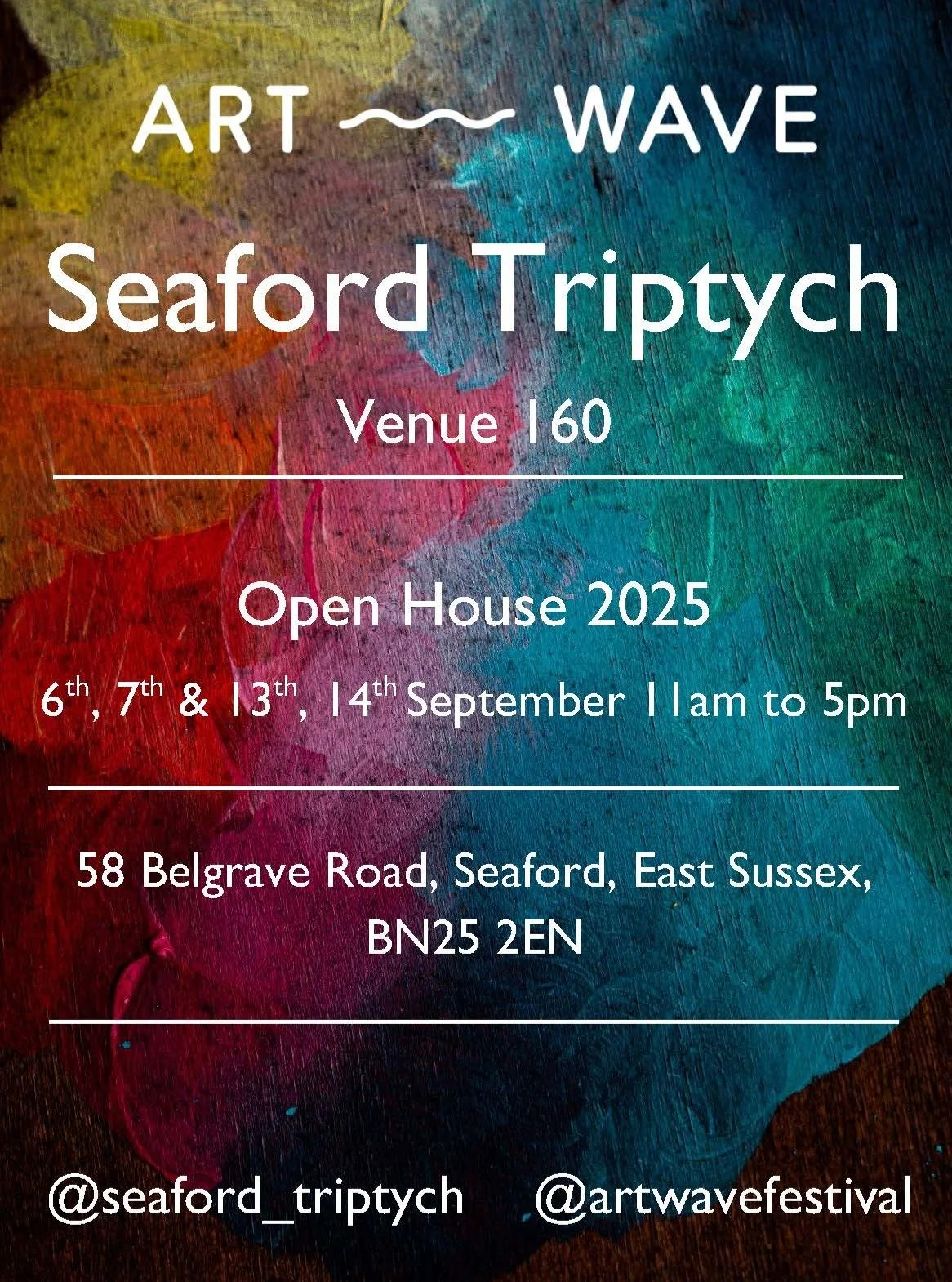 Not long now until the start of @artwavefestival 
This year I'm lucky to be showing work at Venue 160 - @seaford_triptych on the Seaford Trail.
I'll be showing alongside 5 other artists/makers and am really looking forward to it.
See flyer for detail
