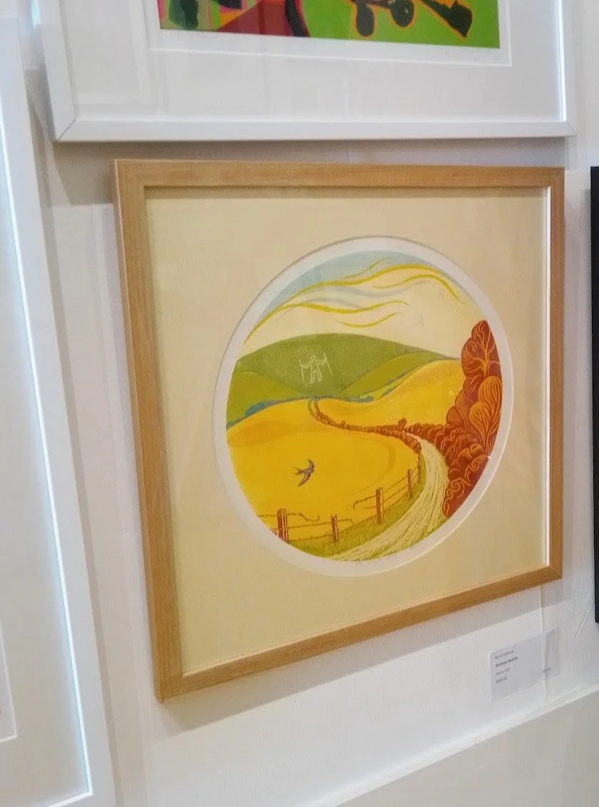 Managed to pop over to Brighton to catch the Summer Open @atelierbrighton yesterday.
It's a great show as always and it was exciting to see my 2 linocuts - 'Summer Spirits' and 'Evening Glow - Folkington' hanging alongside all the other fab artworks.