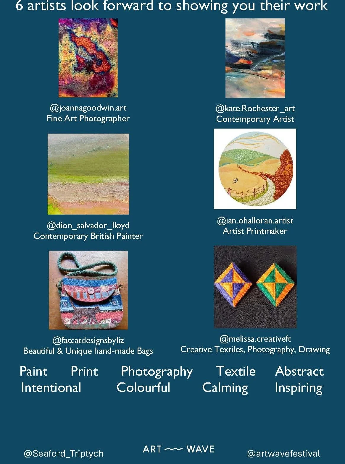 First weekend of @artwavefestival is well and truly underway. Do please support Venue 160 @seaford_triptych on the Seaford trail where I'm showing a brand new lino cut 'Mount Caburn in Winter' among other things.
Also showing are
@joannagoodwin.art (