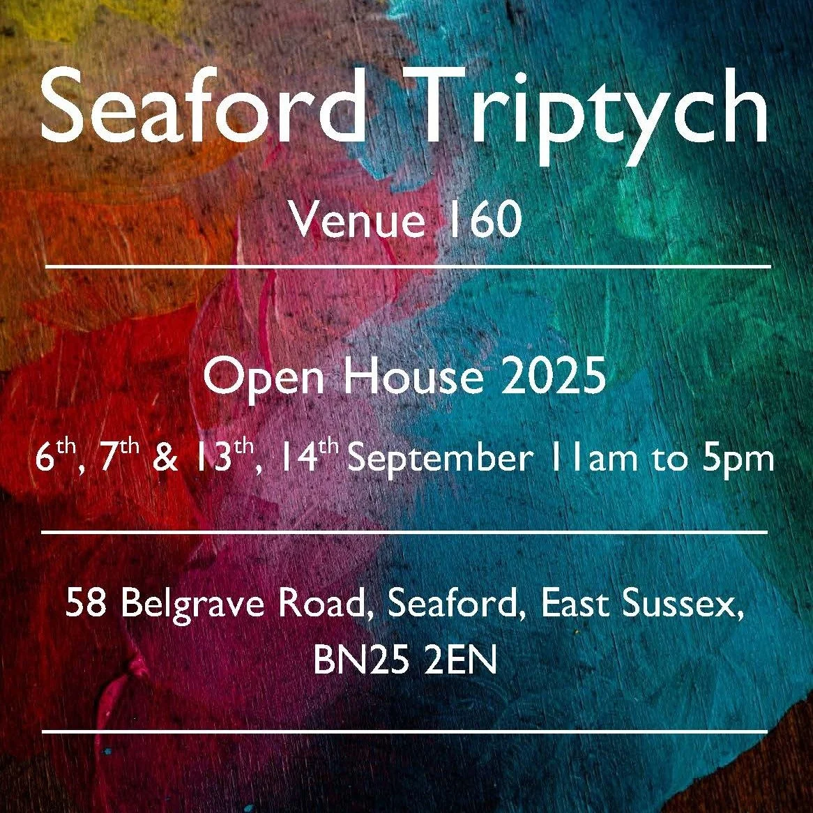 It's the final weekend of @artwavefestival at @seaford_triptych Venue 160.
Featuring the art and creativity of 6 artists
@joannagoodwin.art 
@kate.rochester_art 
@dion_salvador_lloyd 
@fatcatdesignsbyliz 
@melissa.creativeft 
@ian.ohalloran.artist 
I