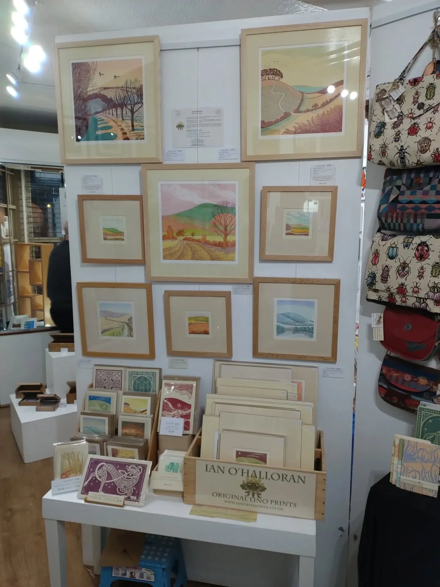 All set up for 'Encore' the last exhibition of the year at @unoseaford featuring @sussexartscollective me and @fatcatdesignsbyliz