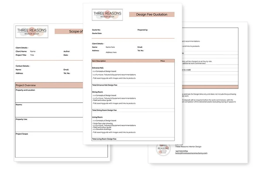 Three Reasons Interior Design - company stationary