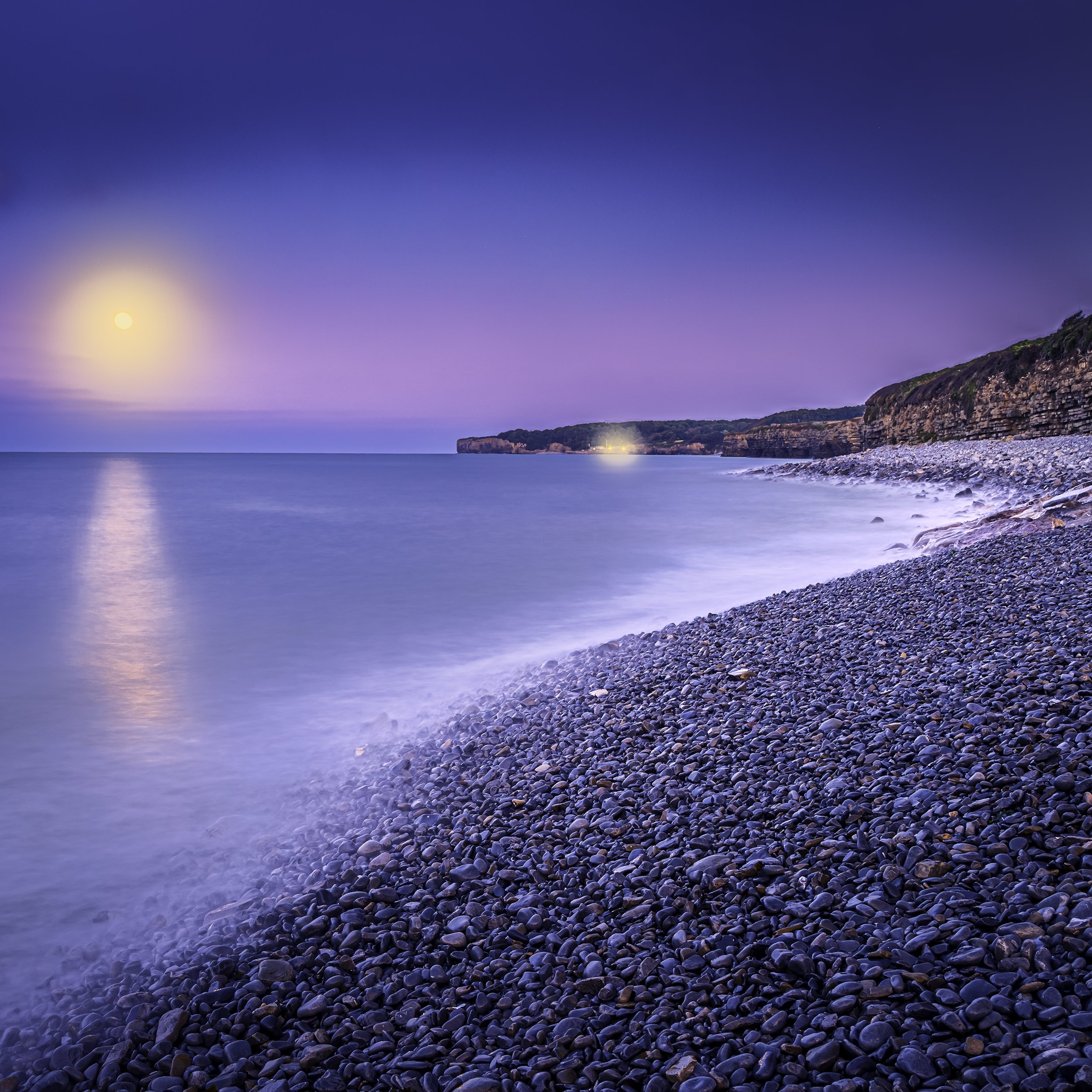 Moon light over St Donats