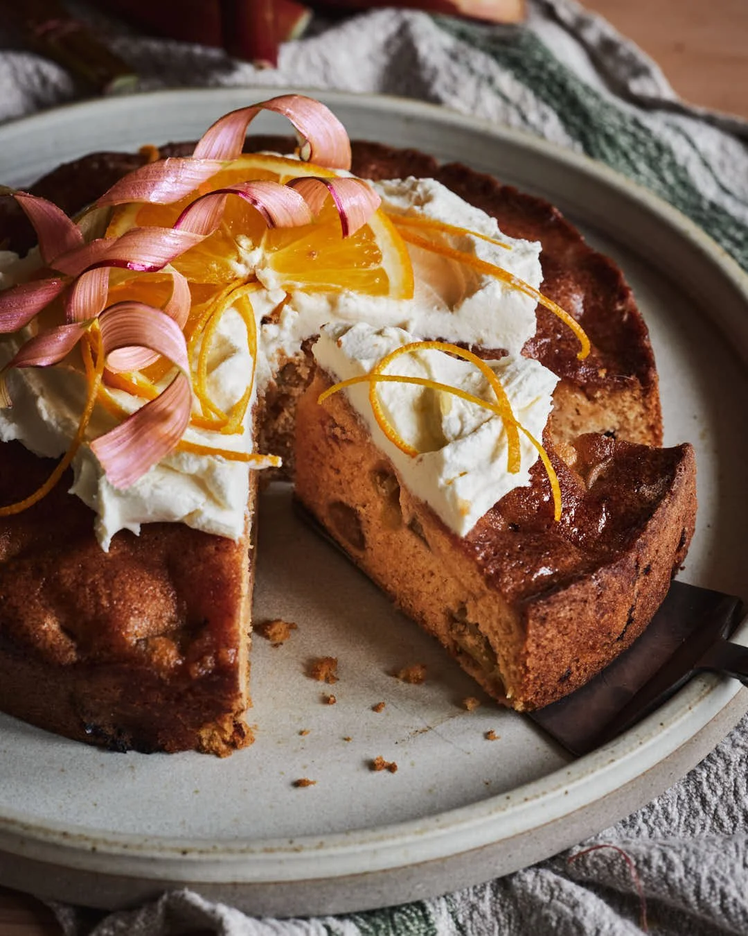 Rhubarb, Campari &amp; Orange Brown Butter Cake