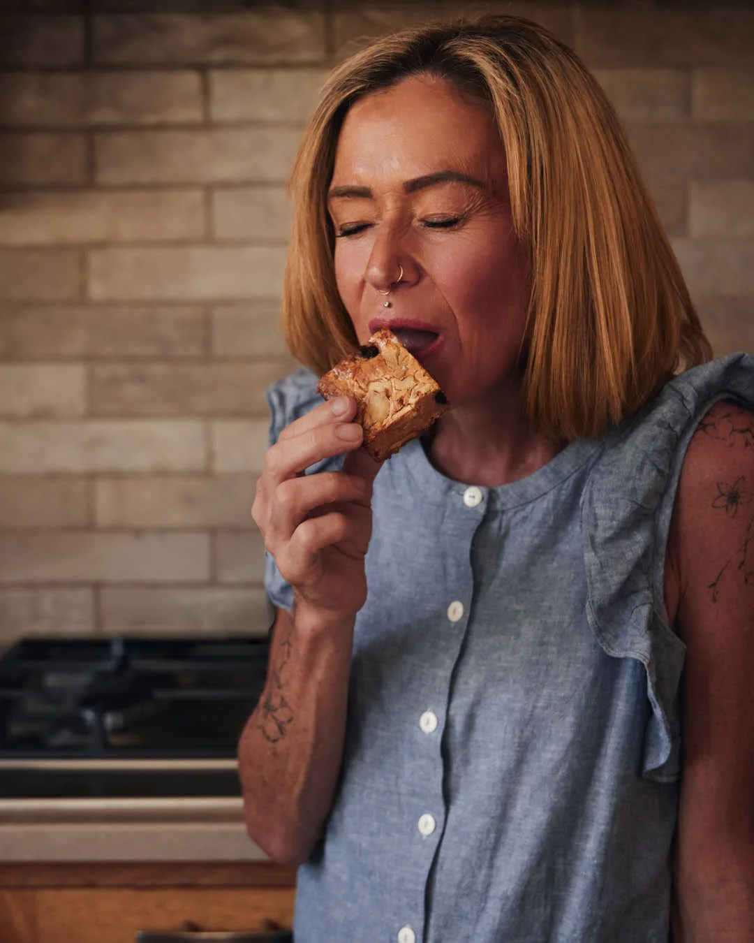 Maraschino Cherry Sea Salt Blondies