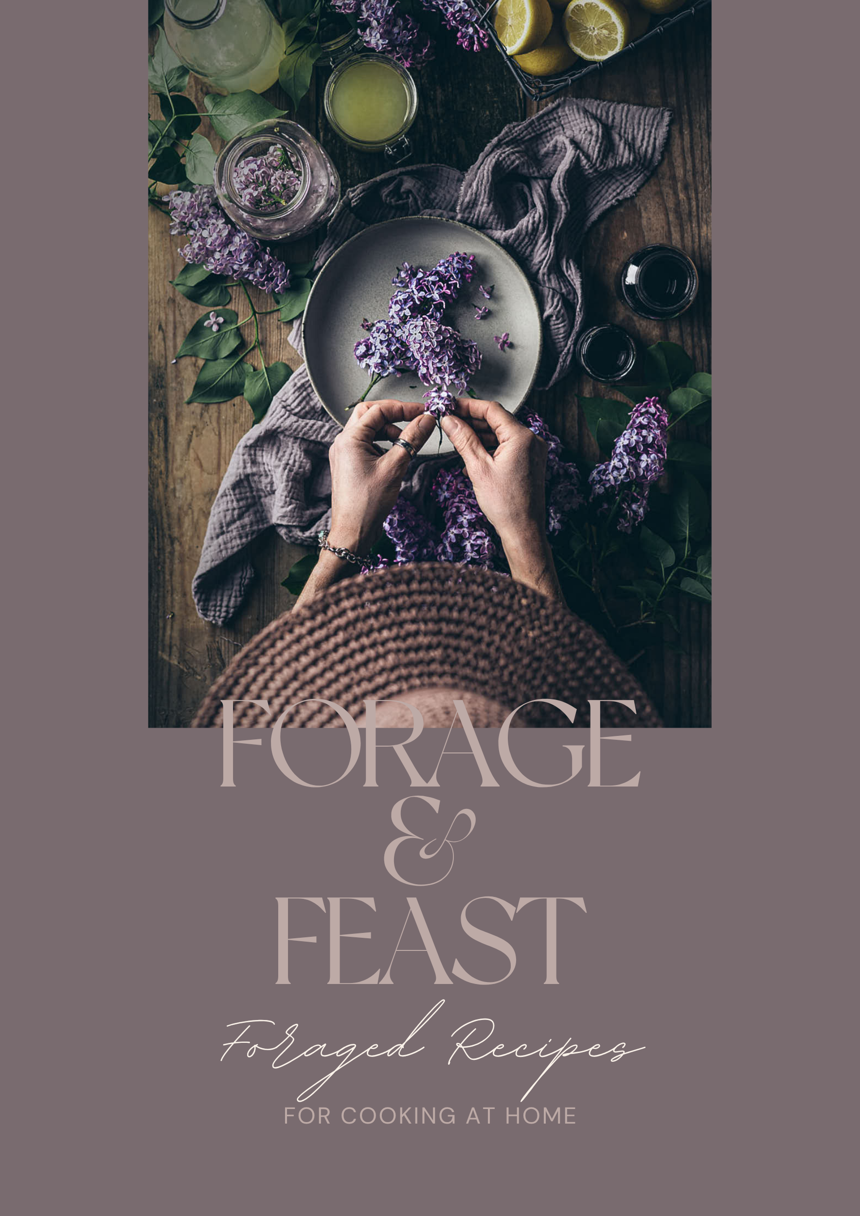 Purple Taupe and Orange Modern Chic Recipe Book Booklet.png