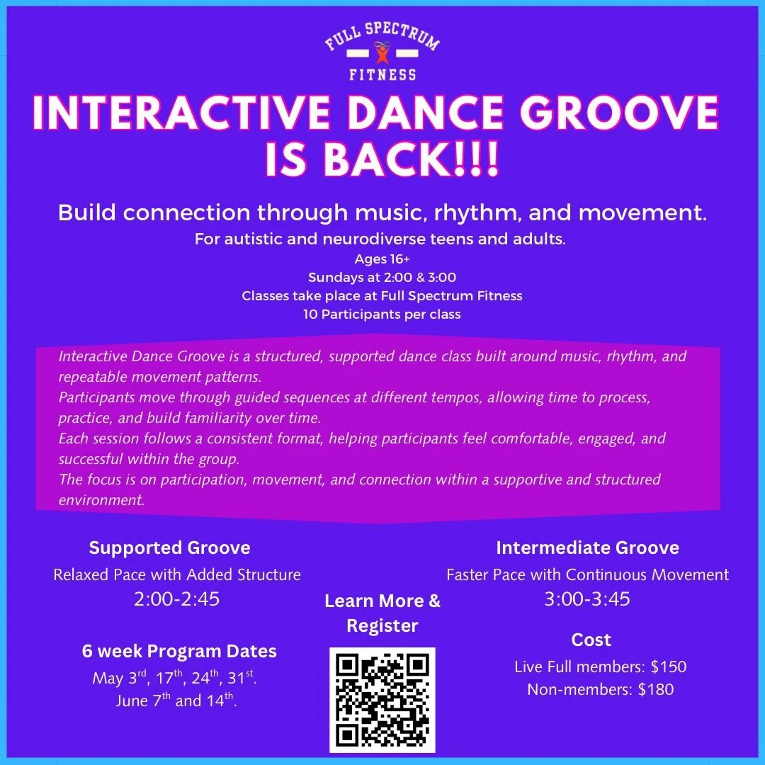 We&rsquo;re bringing back Interactive Dance Groove!

Come join us for an opportunity to express yourself through dance, embrace the joy of movement and music, and connect with others in a supportive, welcoming environment.

Scan the QR code or visit 