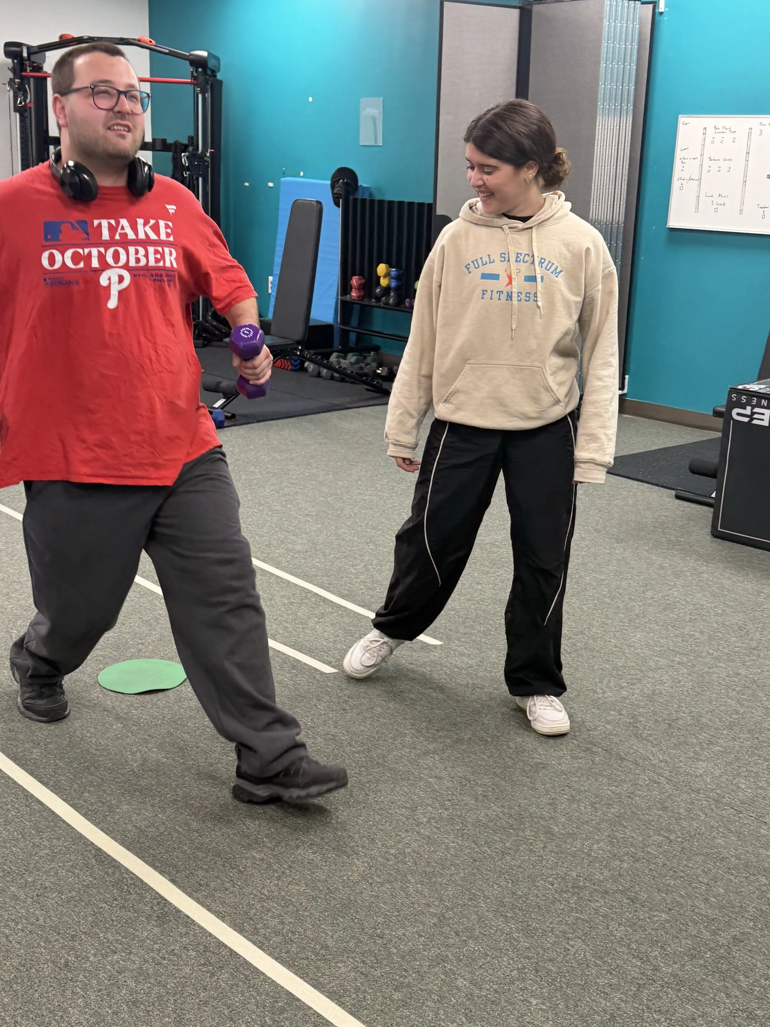 Special needs fitness trainer at Full Spectrum Fitness in Delaware County