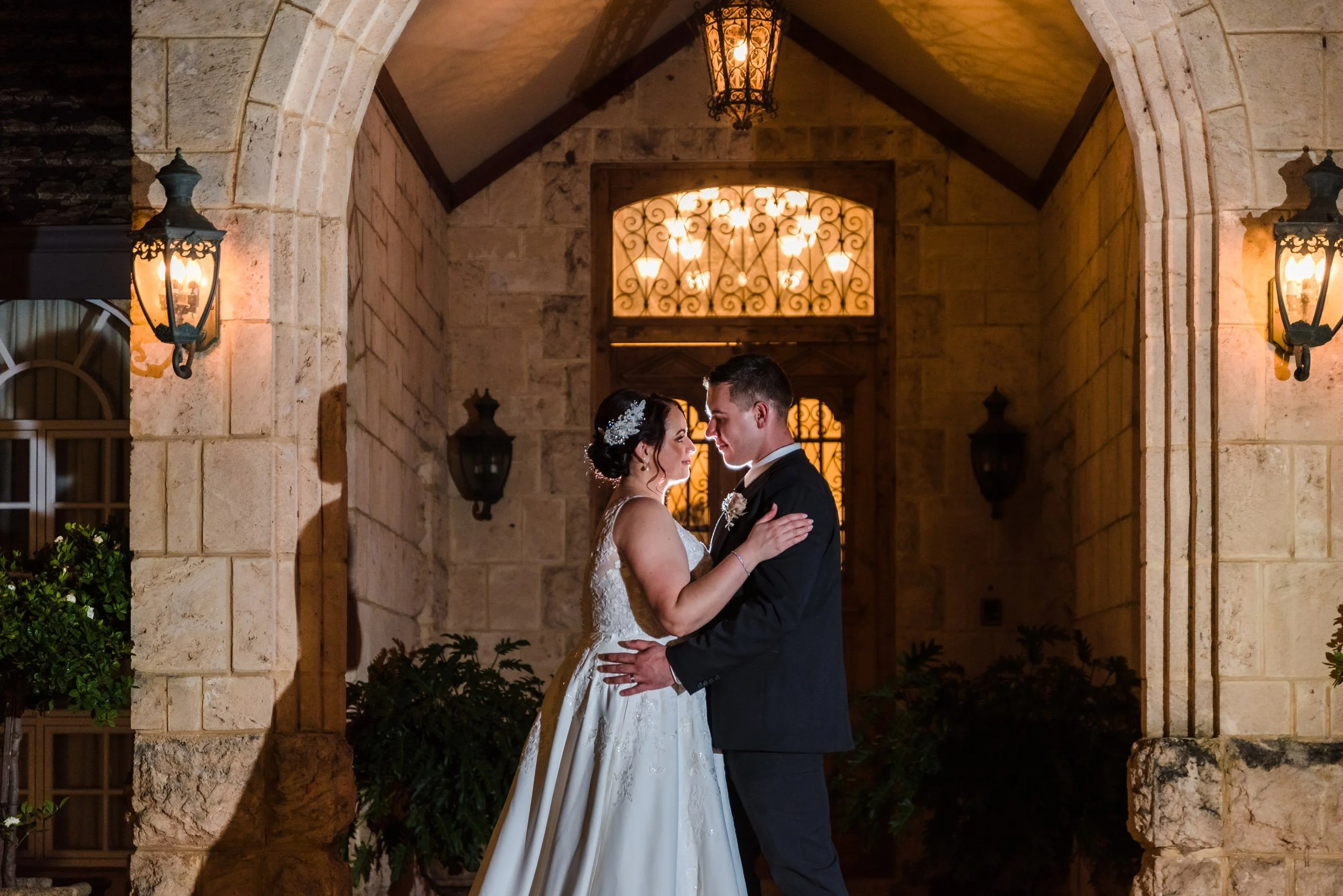 Night portrait of a wedding couple at Brookleigh Estate, Swan Valley