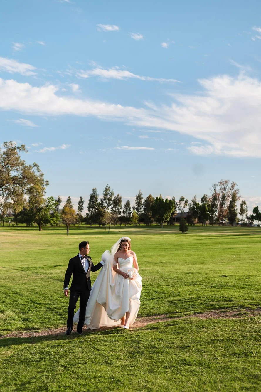 Candid documentary style photo of a wedding couple at their Sandalford Winery wedding.
