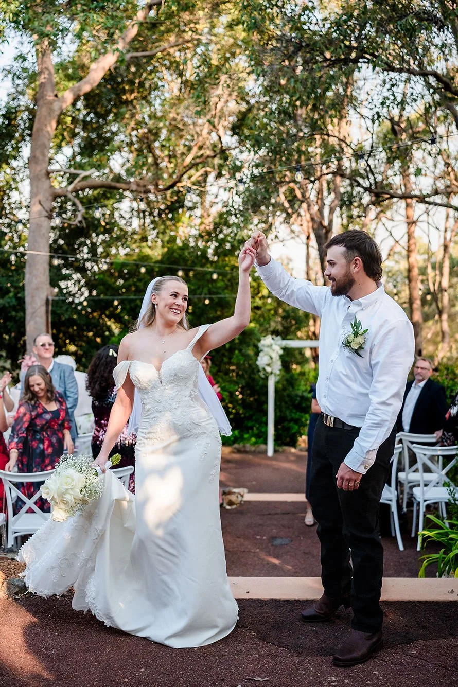 Bride and Groom Wedding Ceremony at Darlington Estate, Perth.