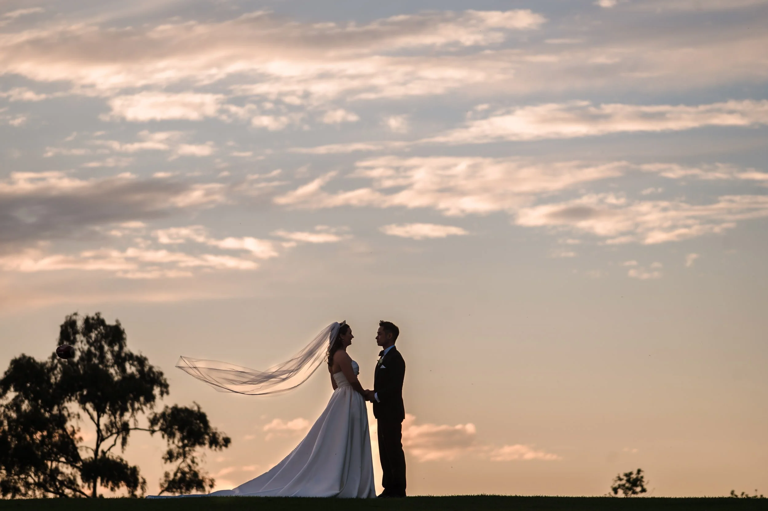 Sandalford Winery wedding sunset portrait in the Swan Valley.