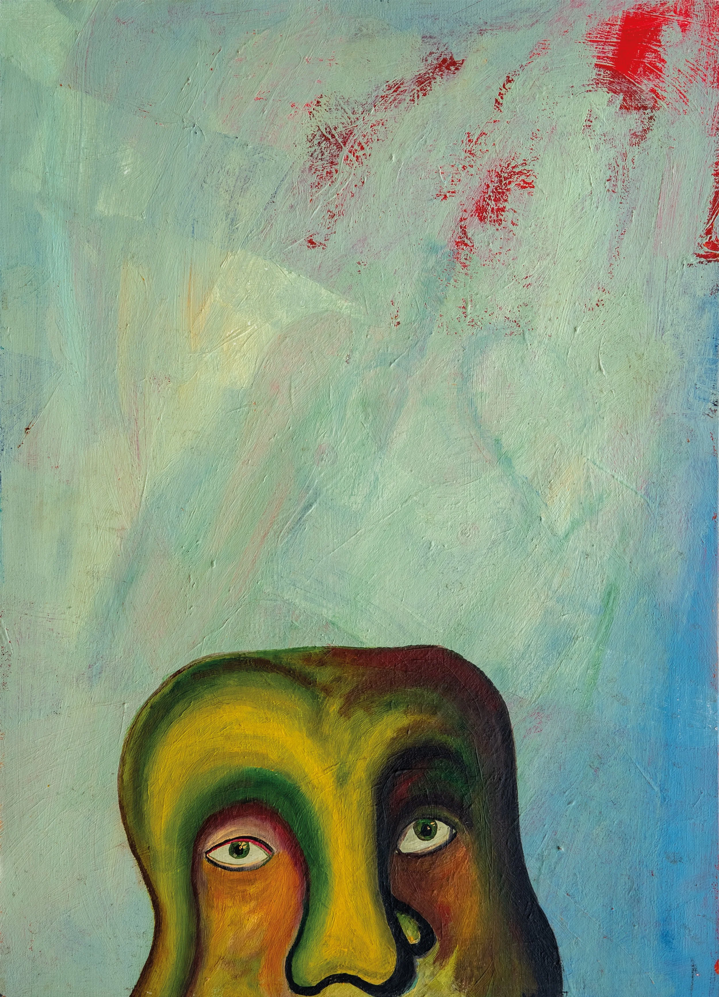 The Watcher (Avocado Man) 2017 70x40cm