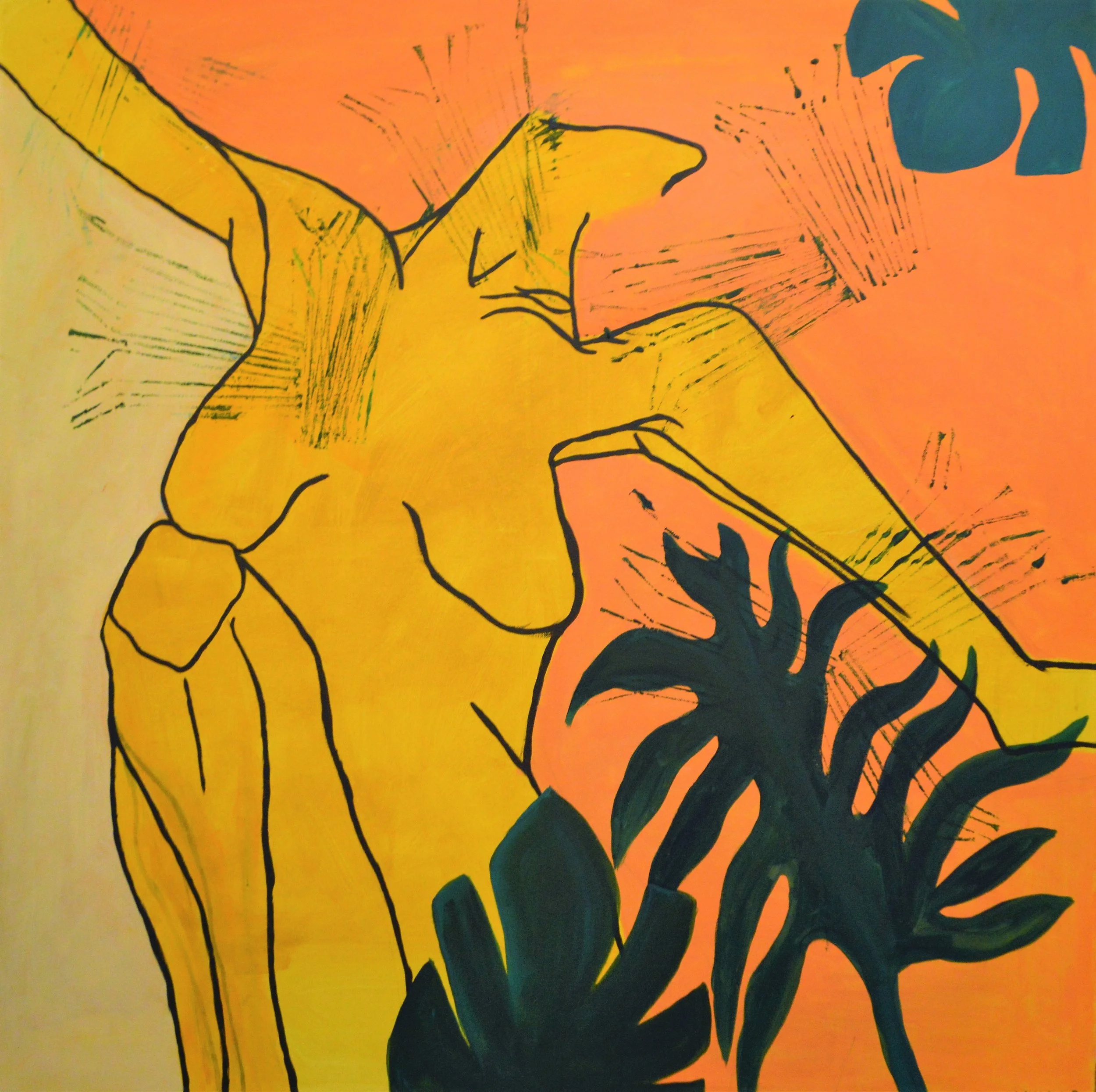 Leaves Leap 2019 100x100cm