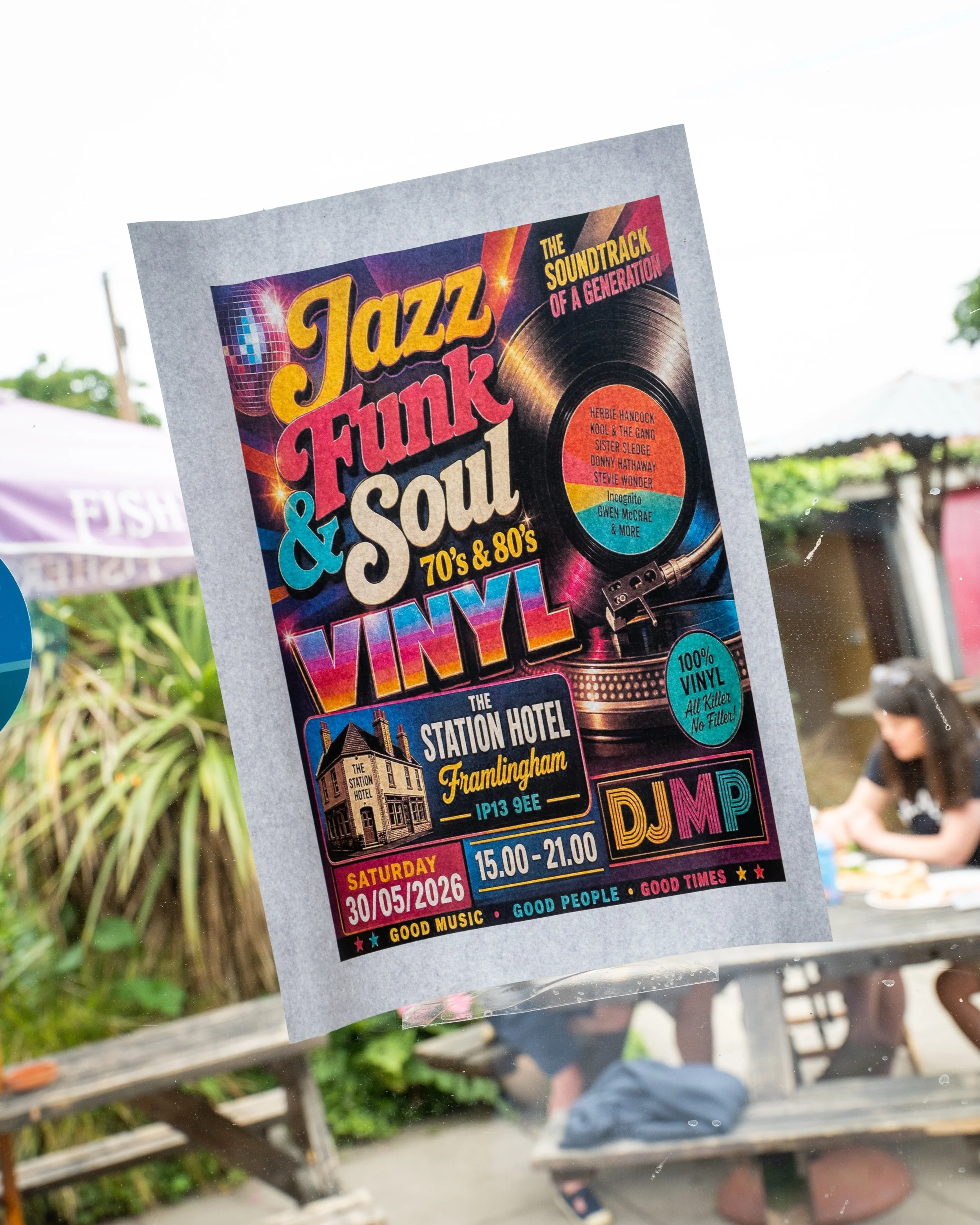 Bringing the best of Jazz, Funk &amp; Soul to The Station Hotel! 

An afternoon of vinyl classics, woodfired pizza, great drinks, and good company in Framlingham.

#framlingham #suffolk #pizza #courtyard #pubmusic