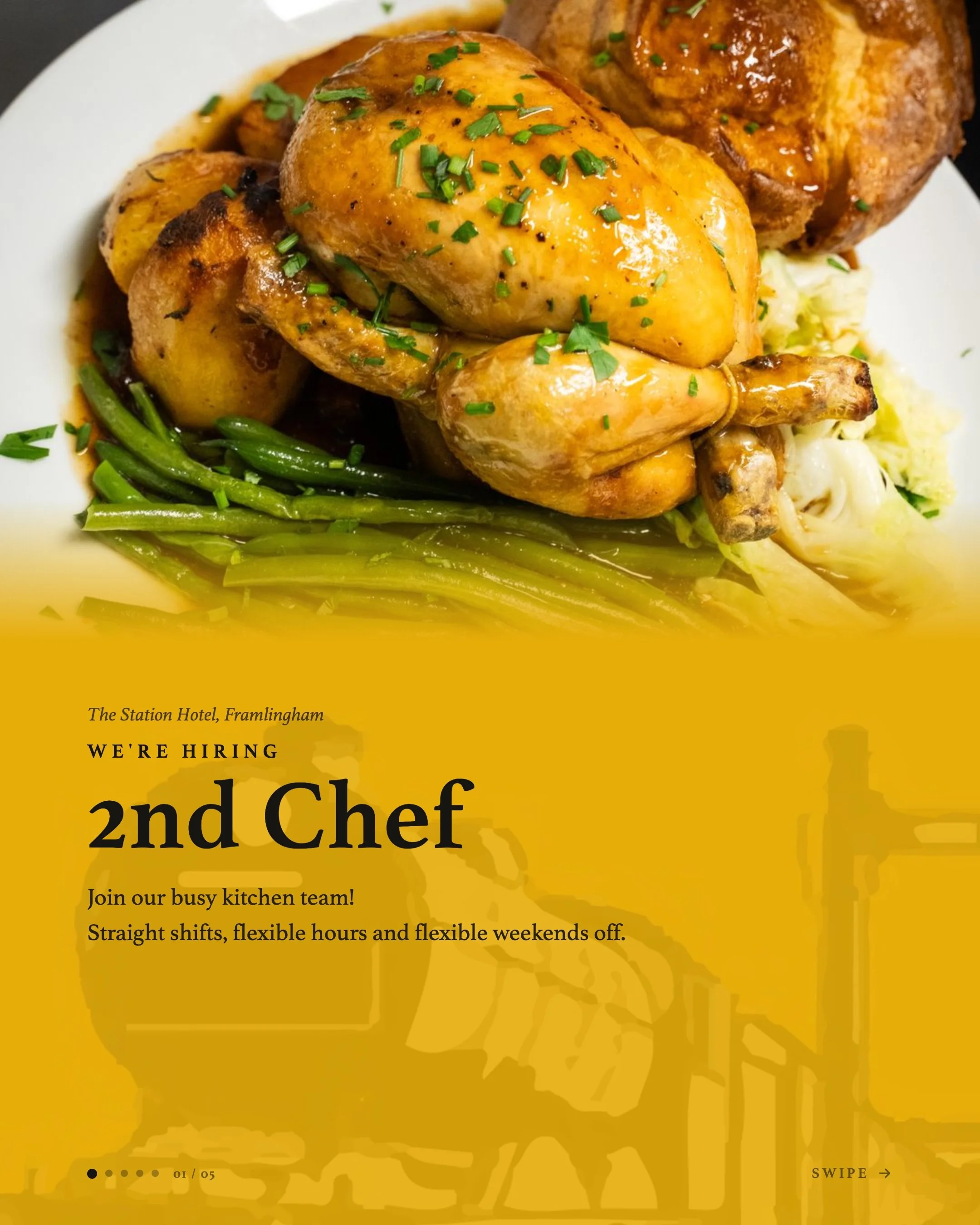 The Station is looking for a reliable and passionate 2nd Chef to join our busy kitchen team.

You'll be supporting our Head Chef on menu prep, service and standards, and keeping things running to a high standard of cleanliness and EHO / Food Hygiene 