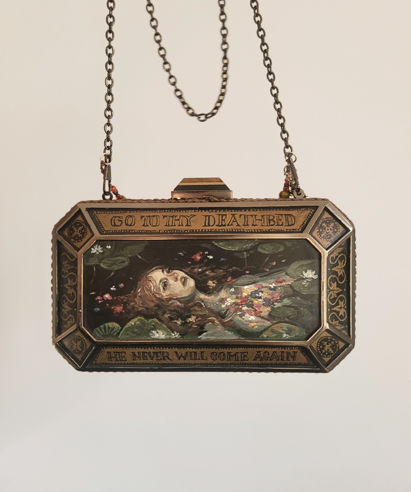Hand Painted Vintage Ophelia Clutch Bag