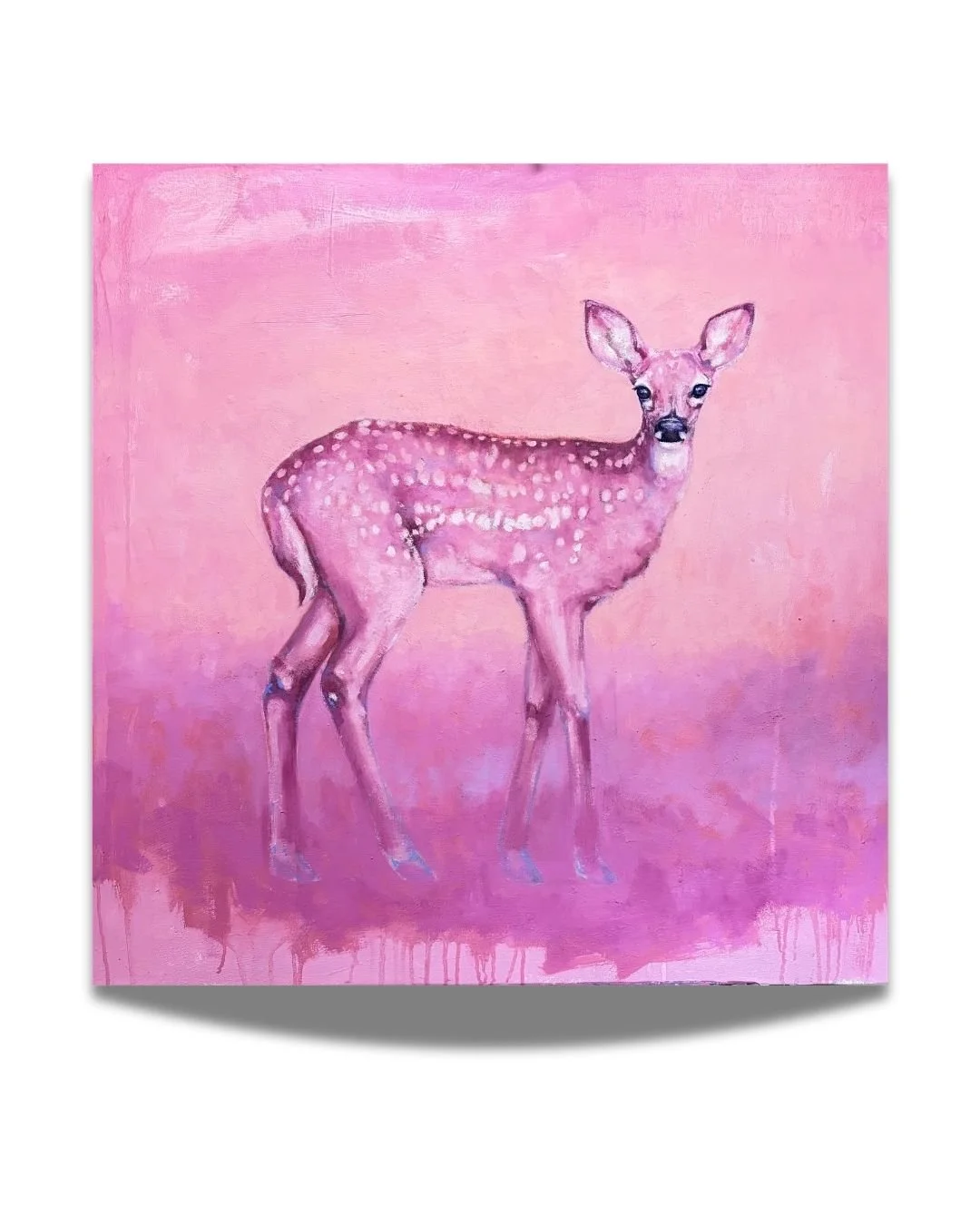 Michael Cassidy Pink Deer Painting