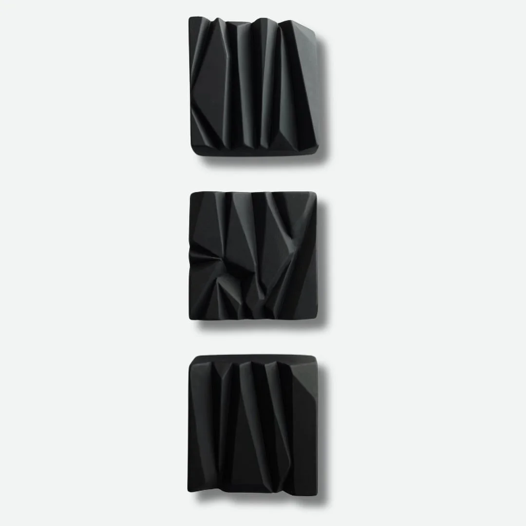 Jackson Love “Rhytidome I & II Triptychs” | Painted hand-carved plaster wall sculptures. $650 for set of 3. 
#art #sculpture #artgallery #gift #giftideas #holidays #wnc #atlanta #mirrorballgallery