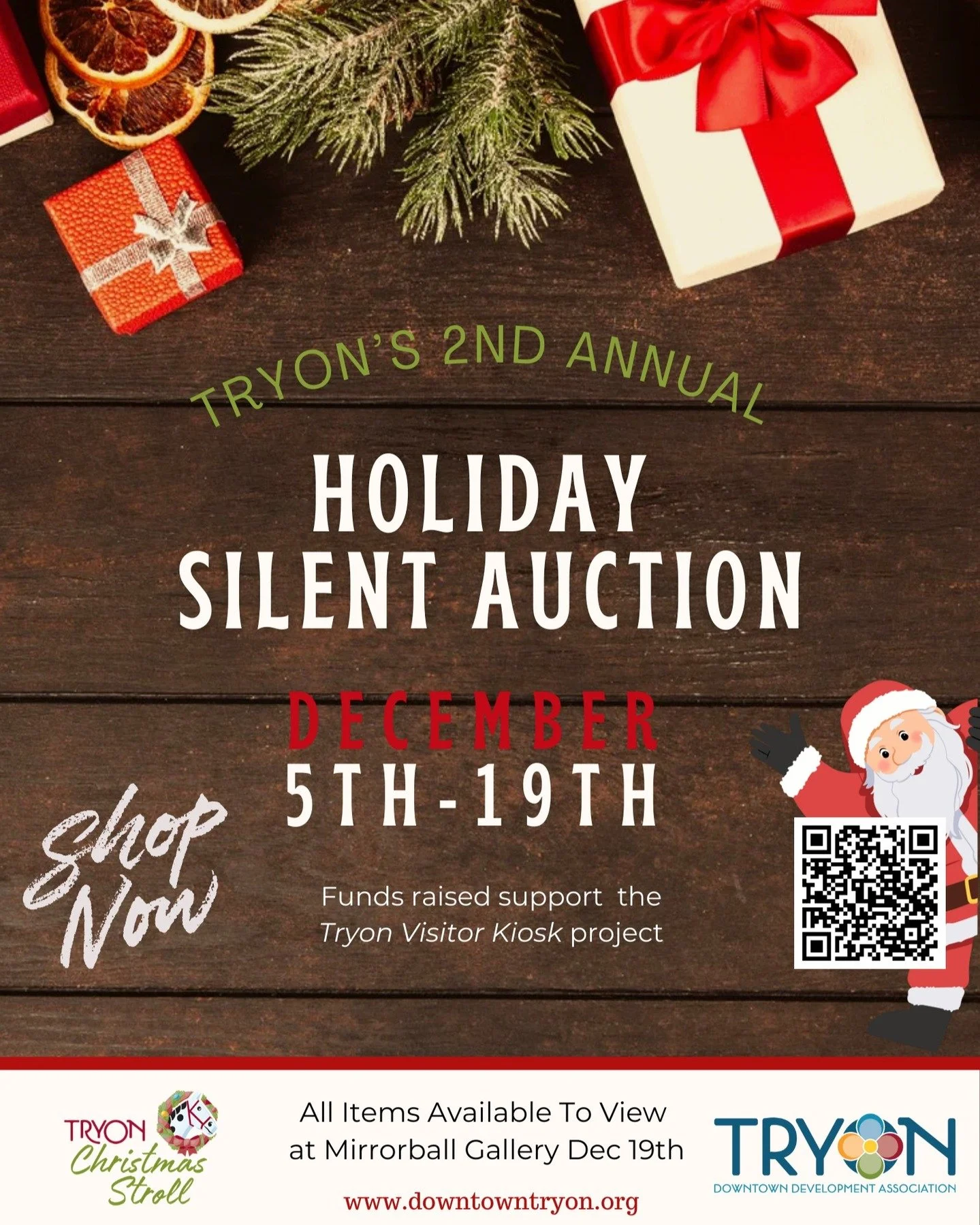 The @downtowntryonnc 2nd Annual Holiday Silent Auction in now #LIVE, featuring 30+ items from fabulous businesses and donors throughout #Tryon

All items are available online for viewing and bidding through Dec 19th. The items will be available for i