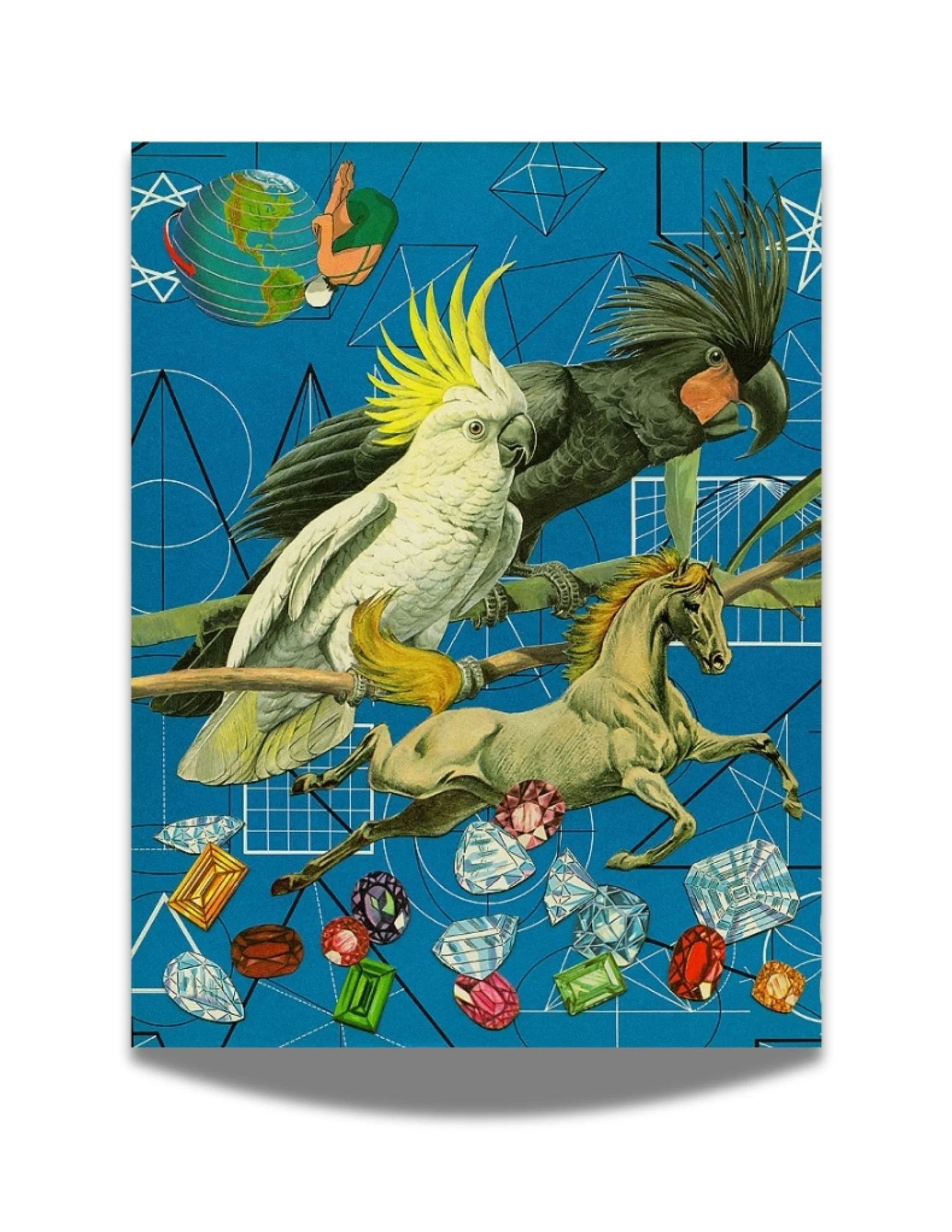 The &ldquo;Blue Go Go&rdquo; Cocktatoo by @anne.lemanski got a 🔴
42x54 Print created from an original, hand cut collage. Archival pigment print on Somerset velvet paper, mounted to wood panel.

#sold #art #mirrorballgallery #cockatoo #wncart