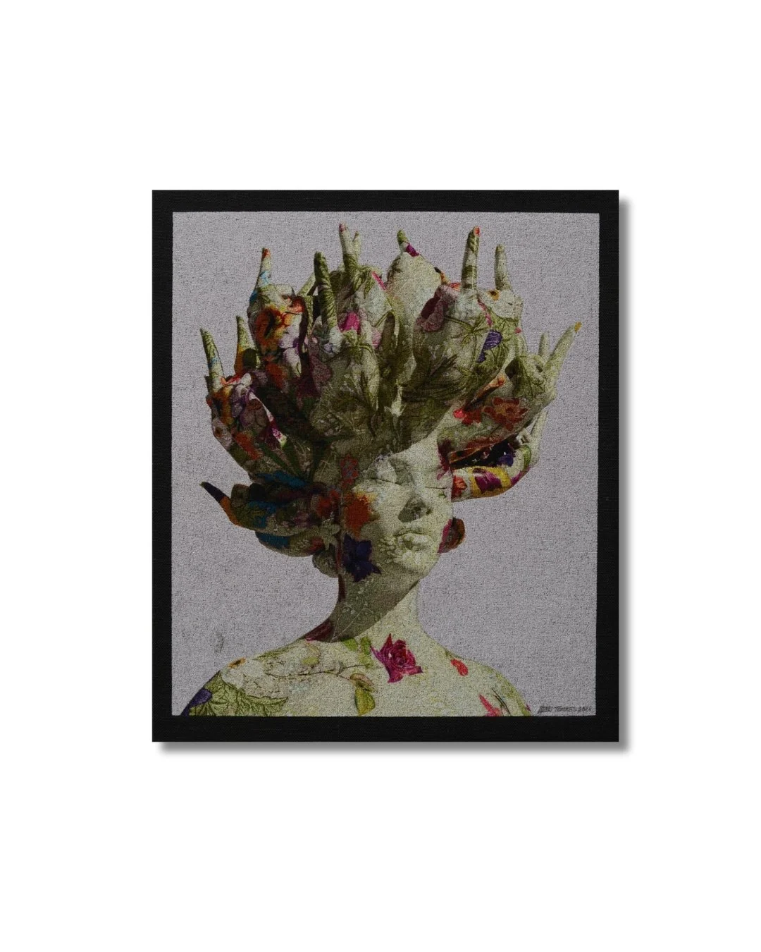 Alexi Torres Inner Knowledge VIII, 31 x 28 Thread on Black Burlap (1,361,120 Stitches) 2025