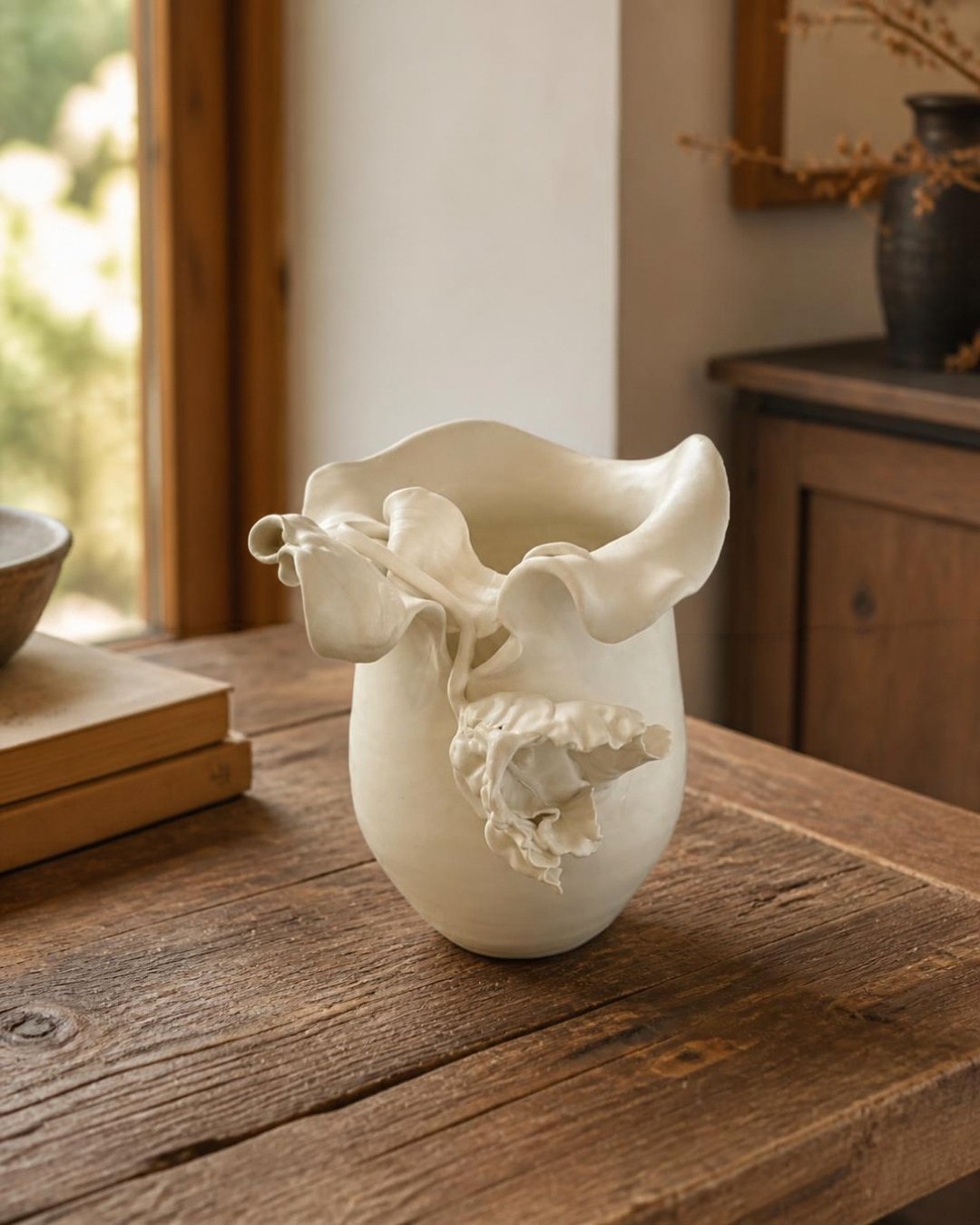 Marianne Cicala Ceramic Vase with Flowers
