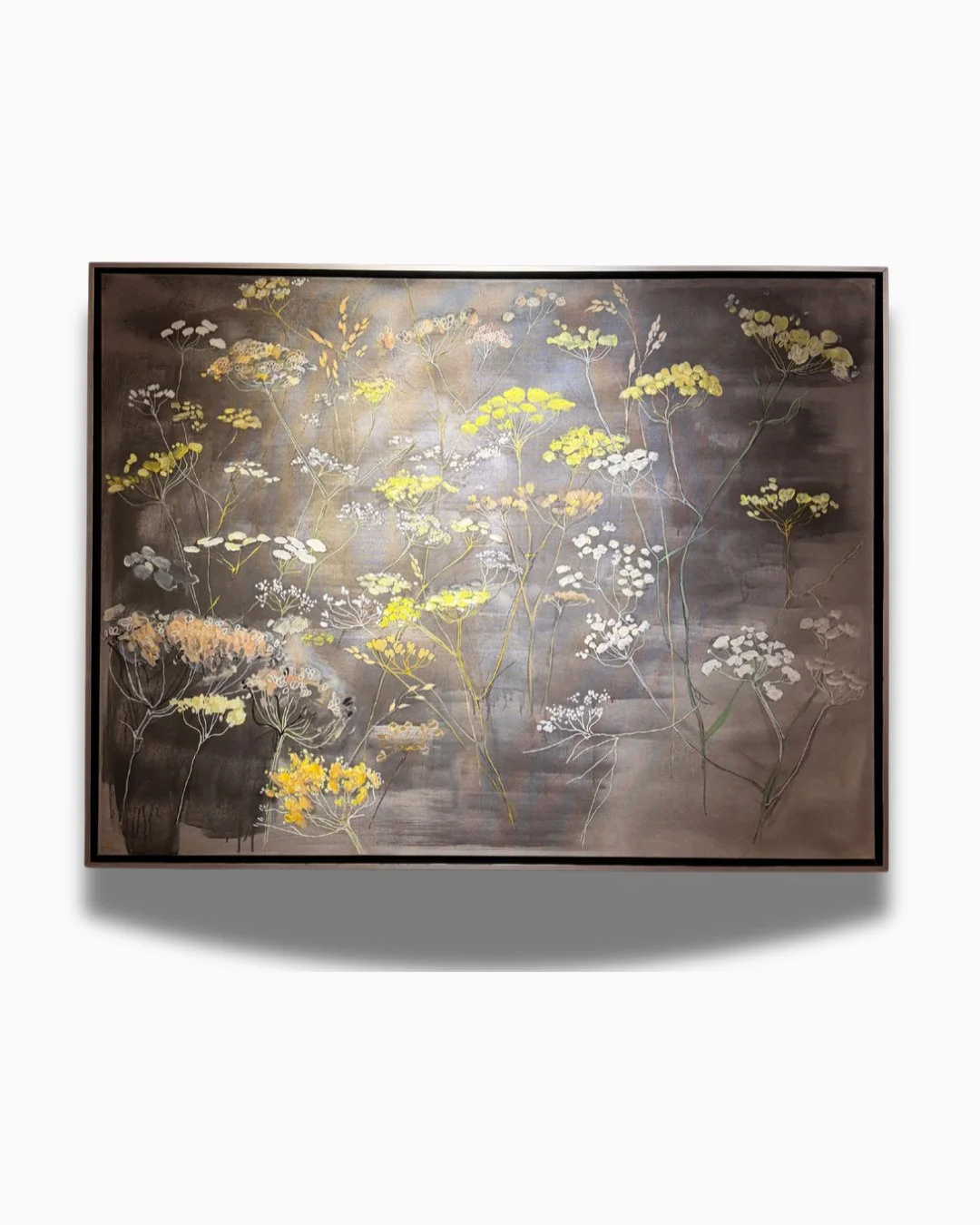 LynnLynn Ridding "Summer Meadow" 48×36×2
Mixed Media w/ Silver Leaf on Canvas
Silver Leaf Framed