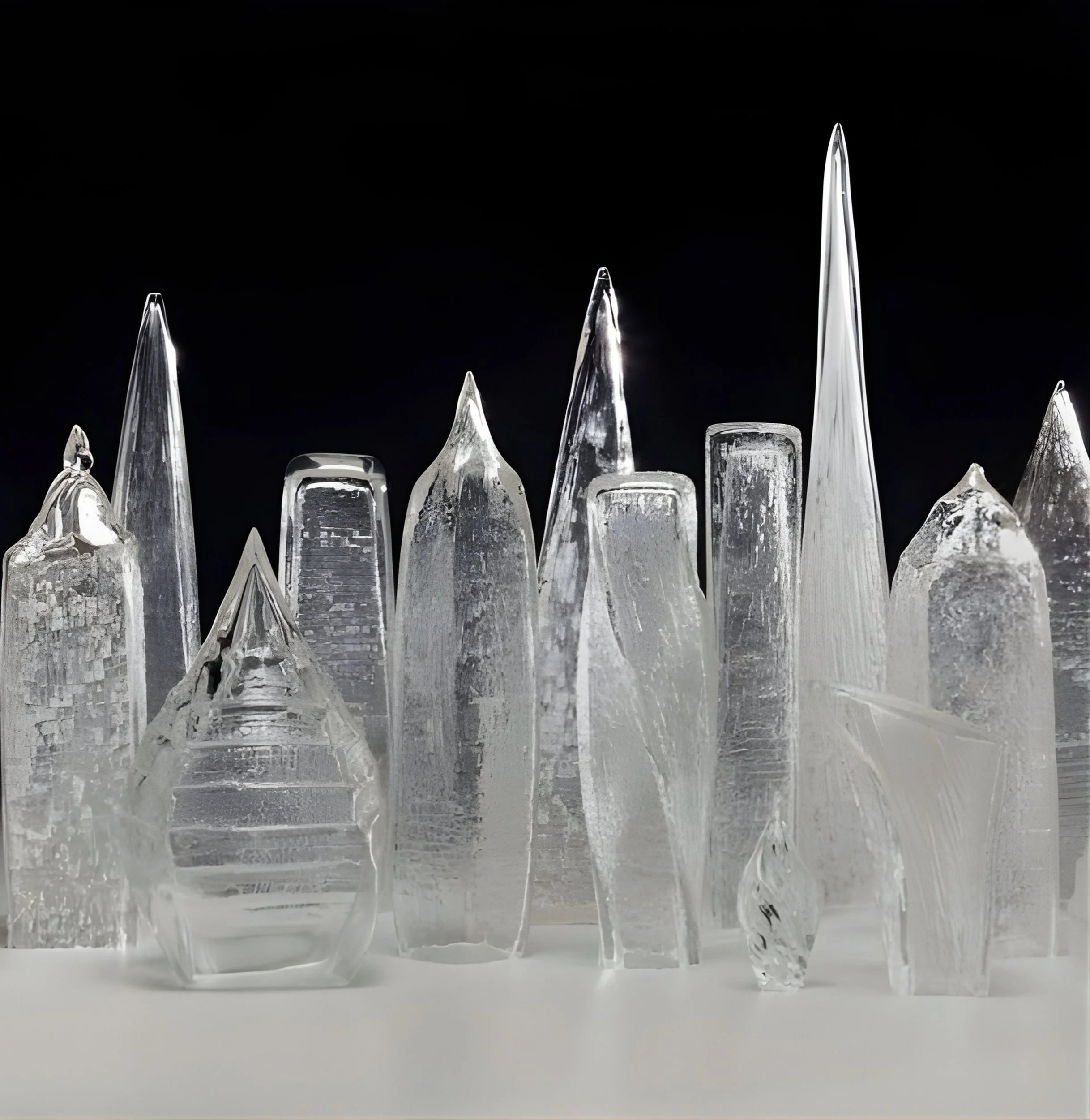 Fragile City hand-blown and sculpted glass series.