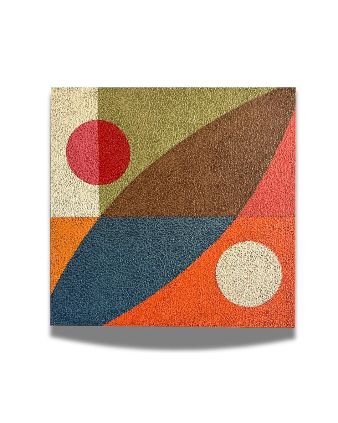 Alberto Murillo Mid Century Mixed Media Bauhaus Acrylic Painting by NYC Artist