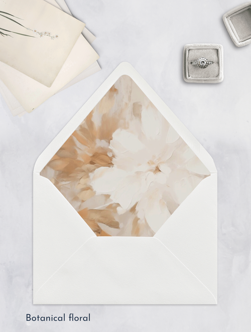 enveloppe liner moderne bloemen in neutraal