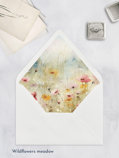 enveloppe liner wildflowers meadow