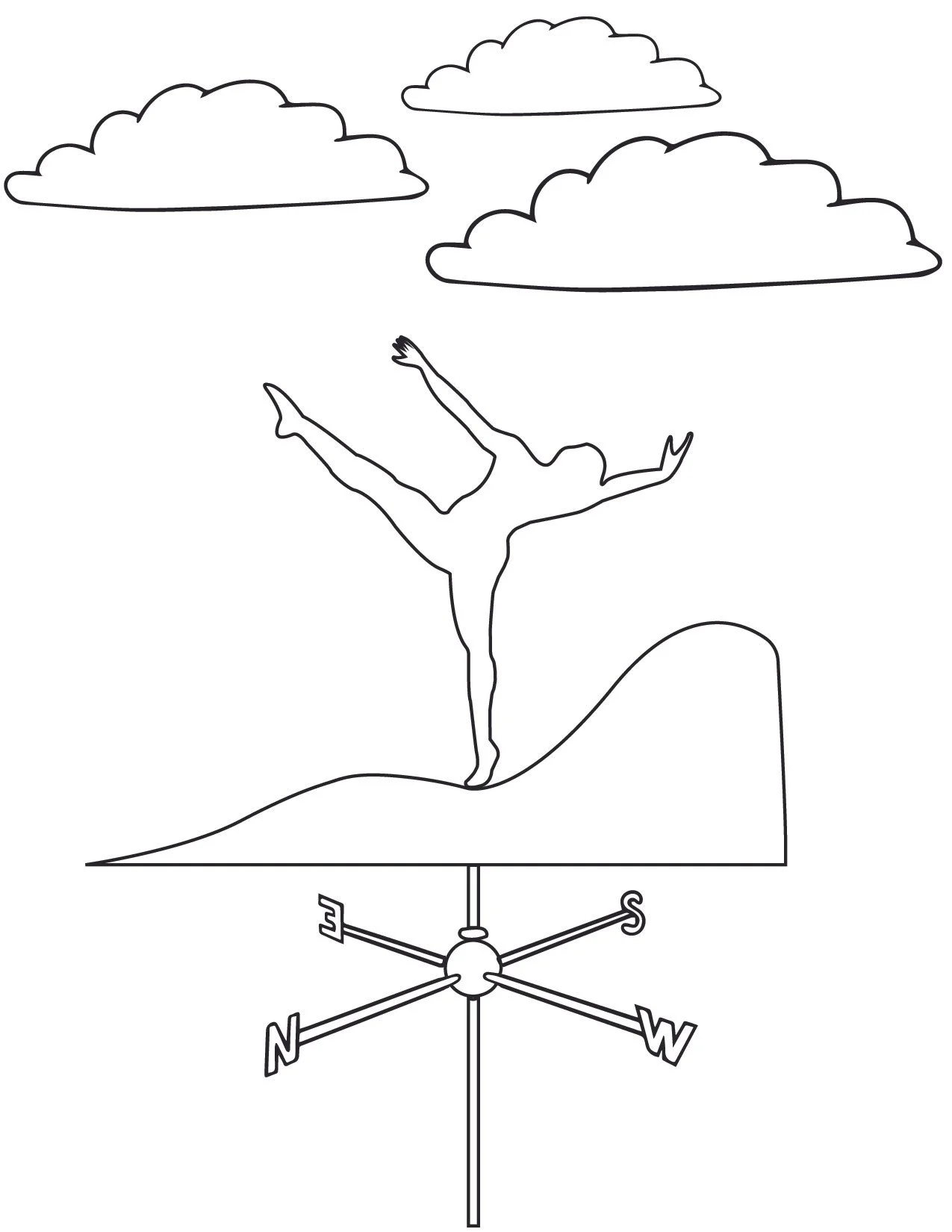 Dancer Weather Vane Coloring Sheet