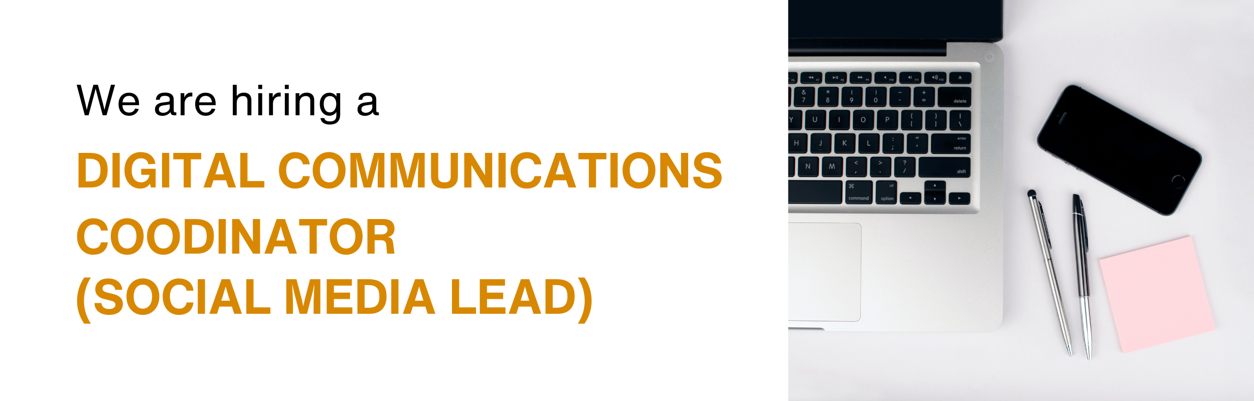 Text reads: "We are hiring a Digital Communications Coordinator (Social Media Lead) racedisability.ca/jobs"