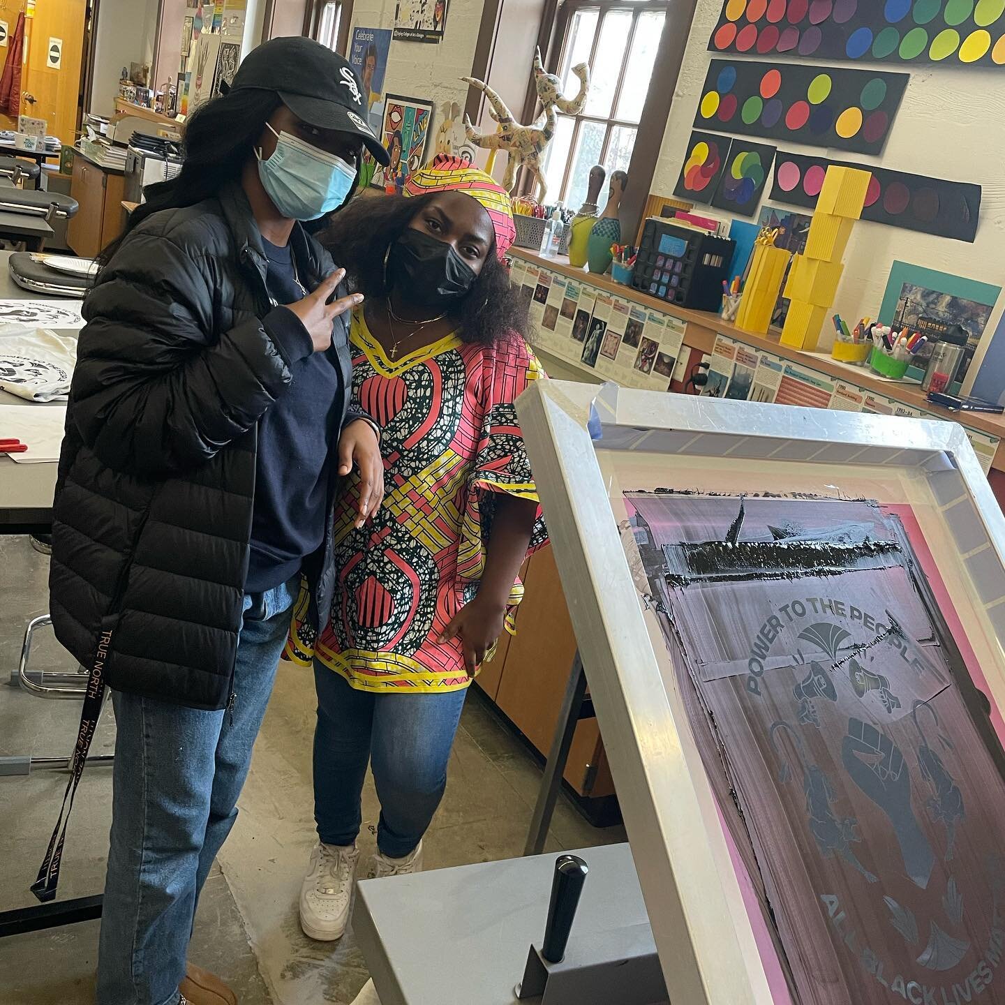 We are back to community printing! Have a club that needs merch or a dope shirt idea? We are here to help you in the process. Depending on the design we might be able to come to your school and do it for free. Just hit us up!

We also do workshops, c