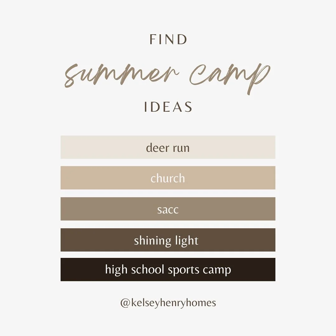 I normally wait until the last minute to sign up my kids for summer camps, but somehow this year I&rsquo;m ON IT! So, if you need a reminder to not pull a Kelsey, and actually enroll your kiddos for camp ON-TIME&hellip;.then here are a few ideas.

Sh