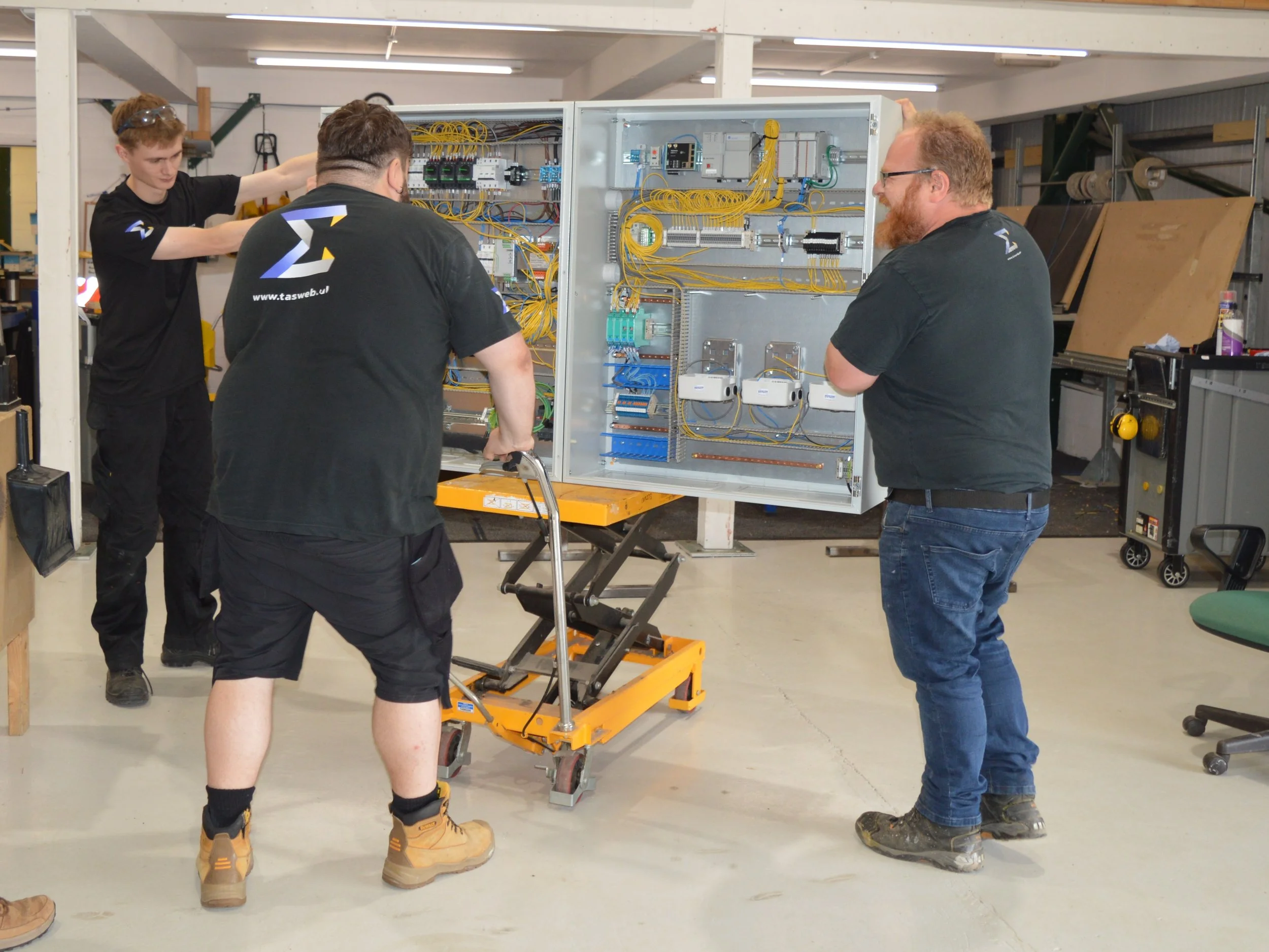 Showing workshop team in action