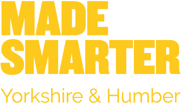 Made Smarter logo with yellow text saying 'Yorskire & Humber' on a black background.