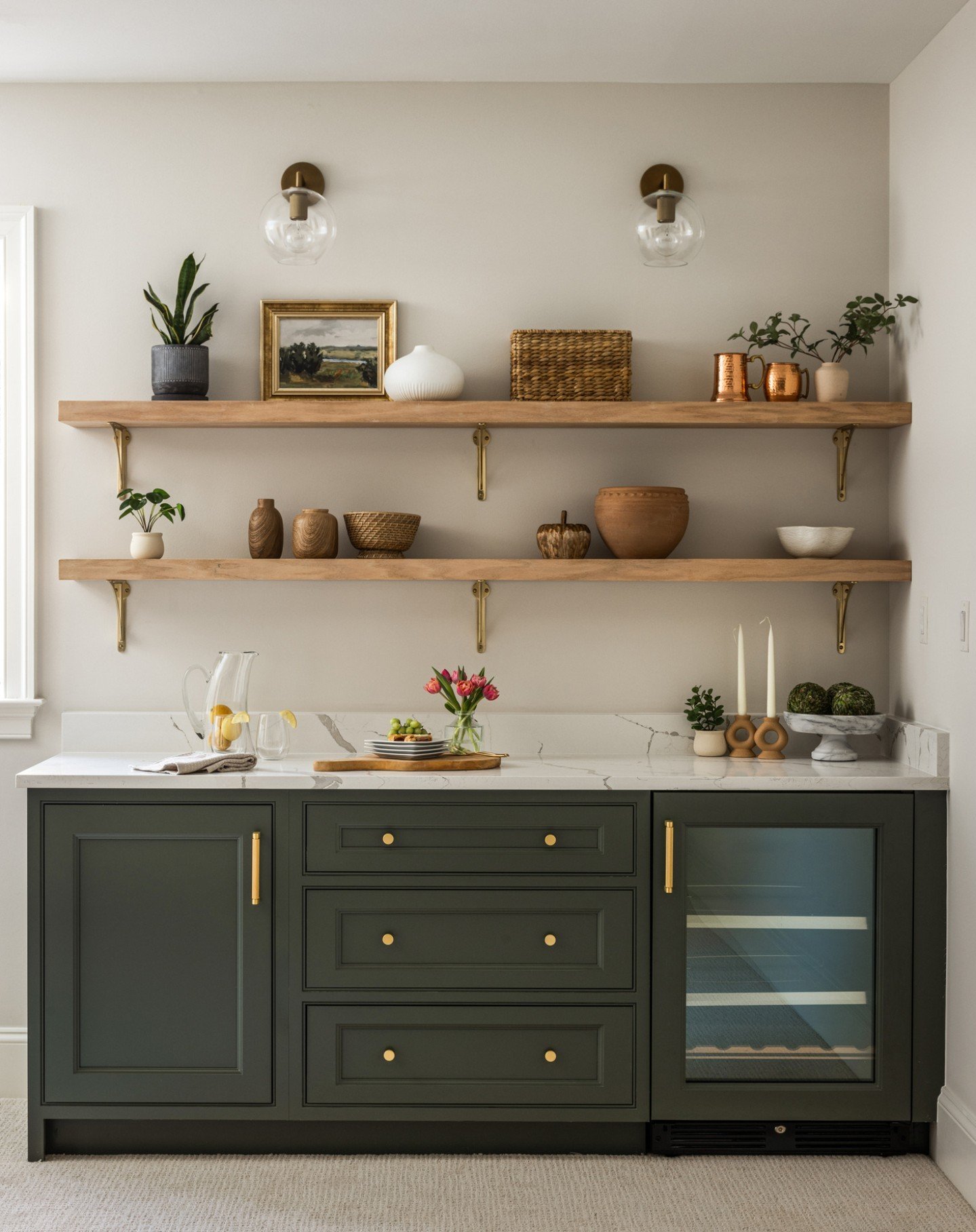 Want to make your butler's pantry or basement bar both functional and beautiful? Here are some tips from our design team! 🍸

1. Think about how you'll actually use the space most often and make that the focal point.  Maybe its best used as a daily c