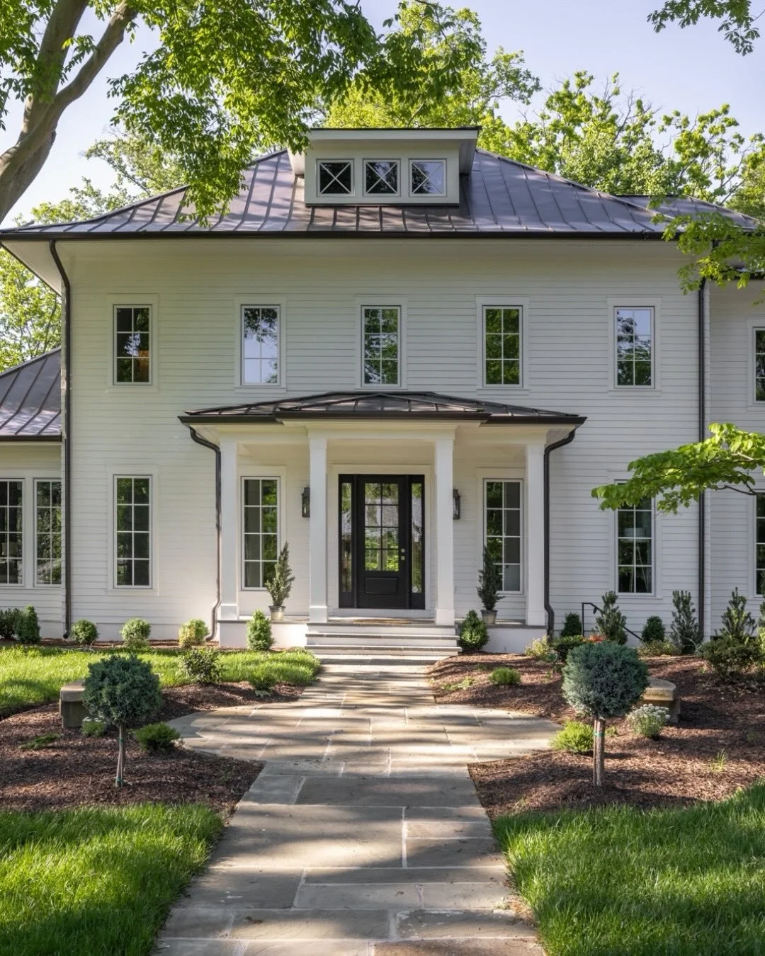 A look back at one of our DC projects: we call it the Black Tie Colonial.  It was ALMOST a new build, but @brusharborhomes kept the foundation in place and then re-built rom the ground up.  A touch of black throughout gives it an elevated, formal fee