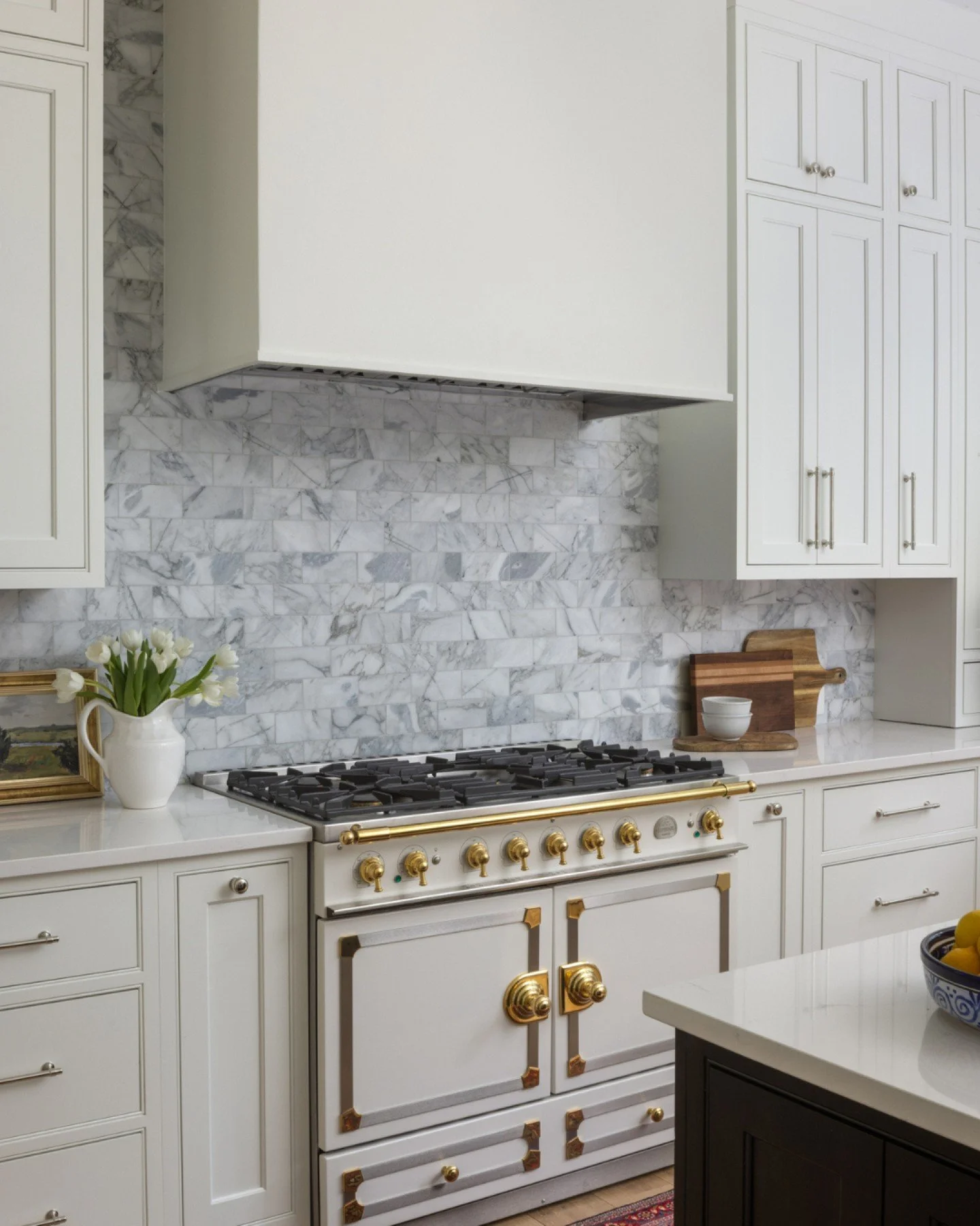 The kitchen is where the day begins and where it quietly comes back together.

A beautiful French range.  Timeless honed marble.  Brass fixtures that look amazing for years to come.  The rhythm of a space designed to be used, not just admired.

Becau