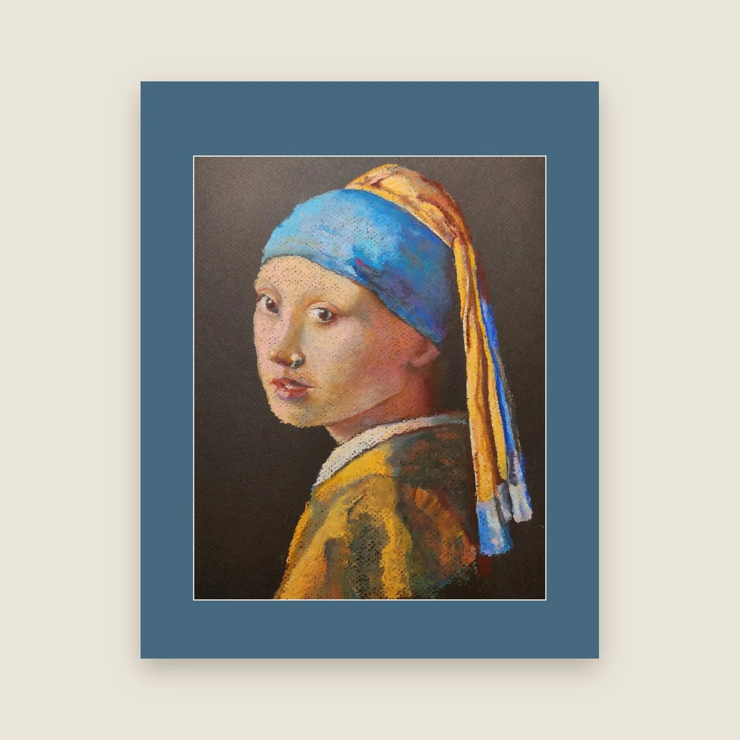 The Girl with the Pearl Nosering, soft pastel by Chad McLaren