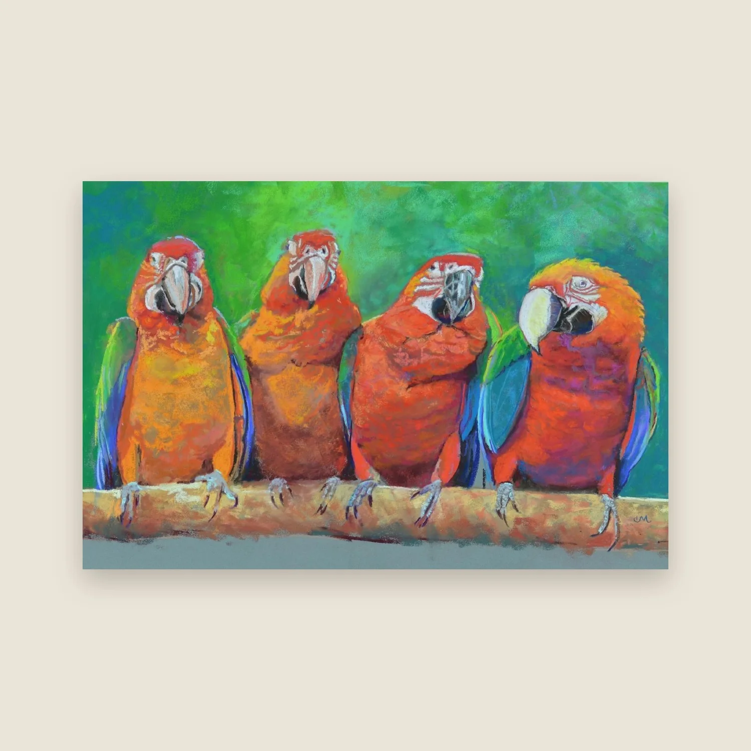 Friends of a Feather, soft pastel by Chad McLaren