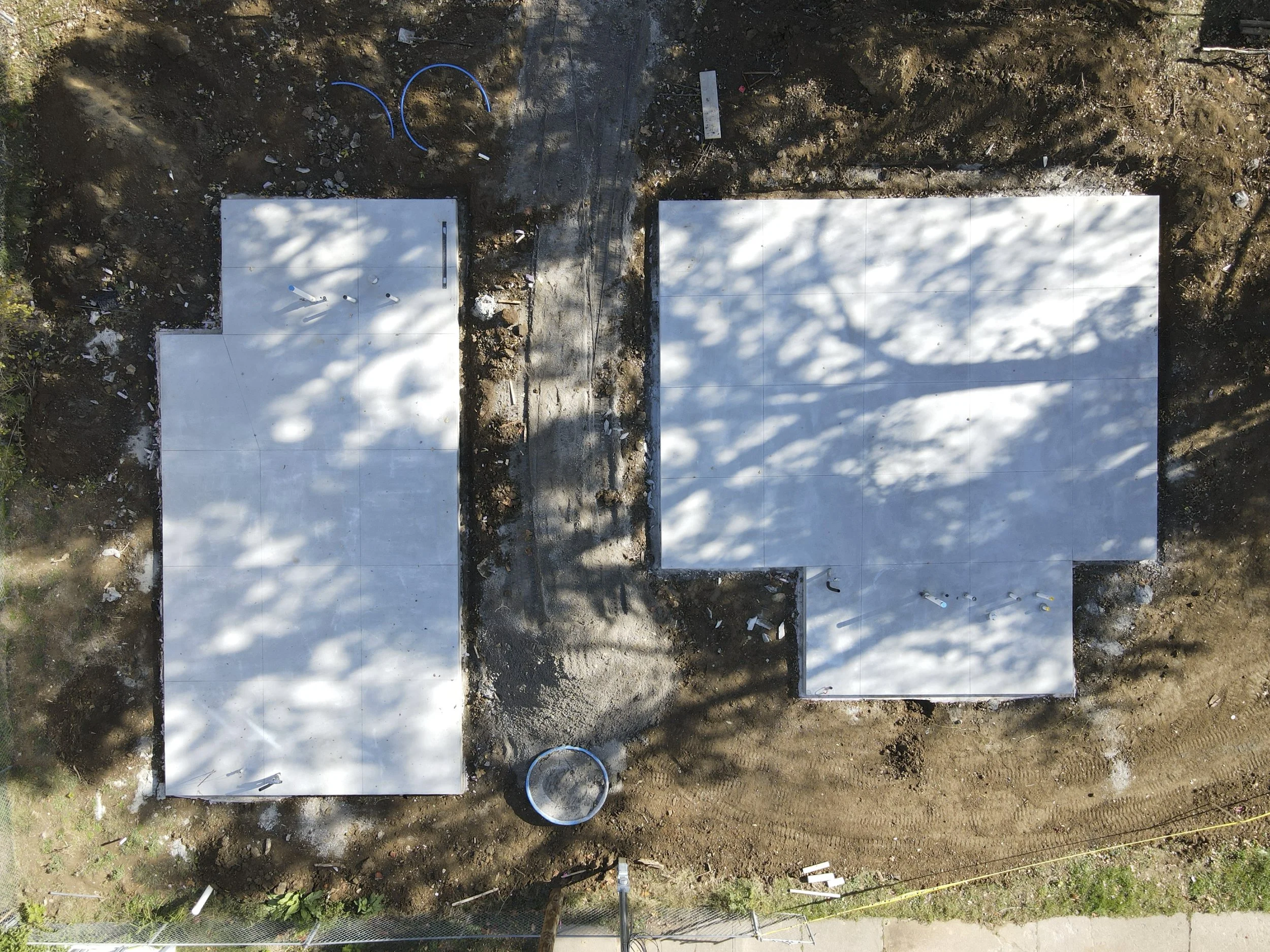 Drone shot of OurStory Small houses construction in Omaha, NE.