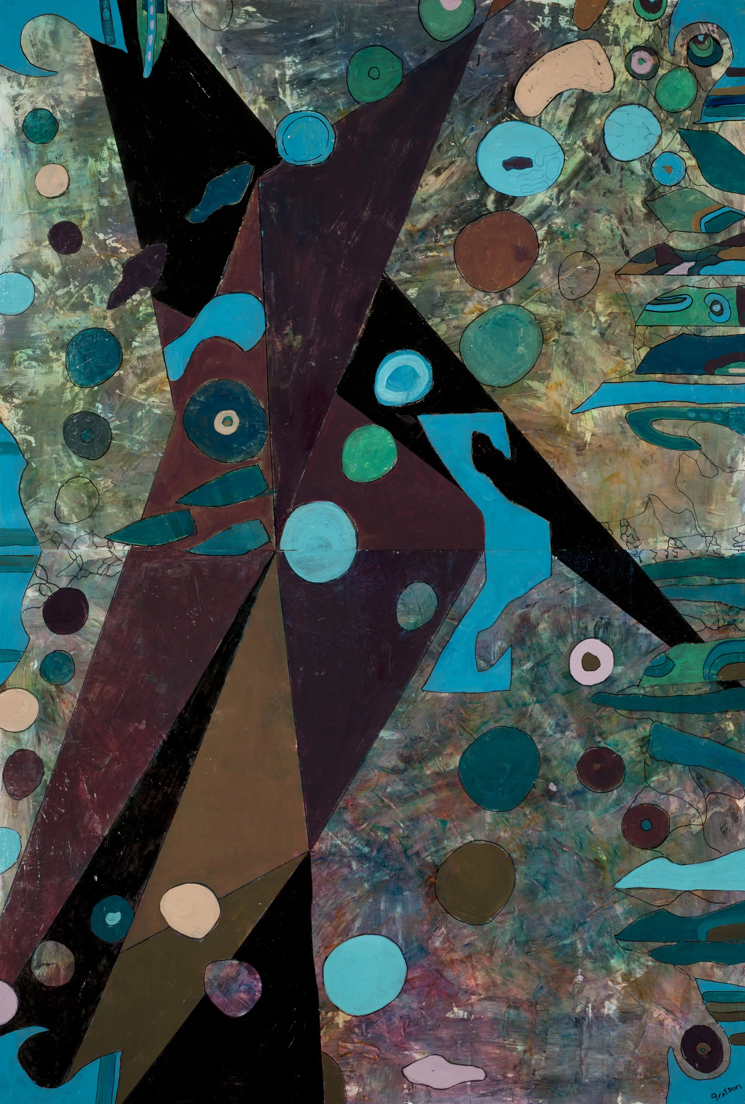 Byldo | Acrylic on wooden cradle panel (diptych) | 72" x 48" | 2024