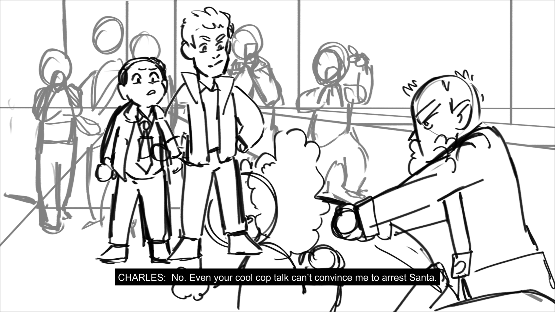 Based off of the cold open script from Brooklyn 99 Season 1 episode 11 "Christmas"