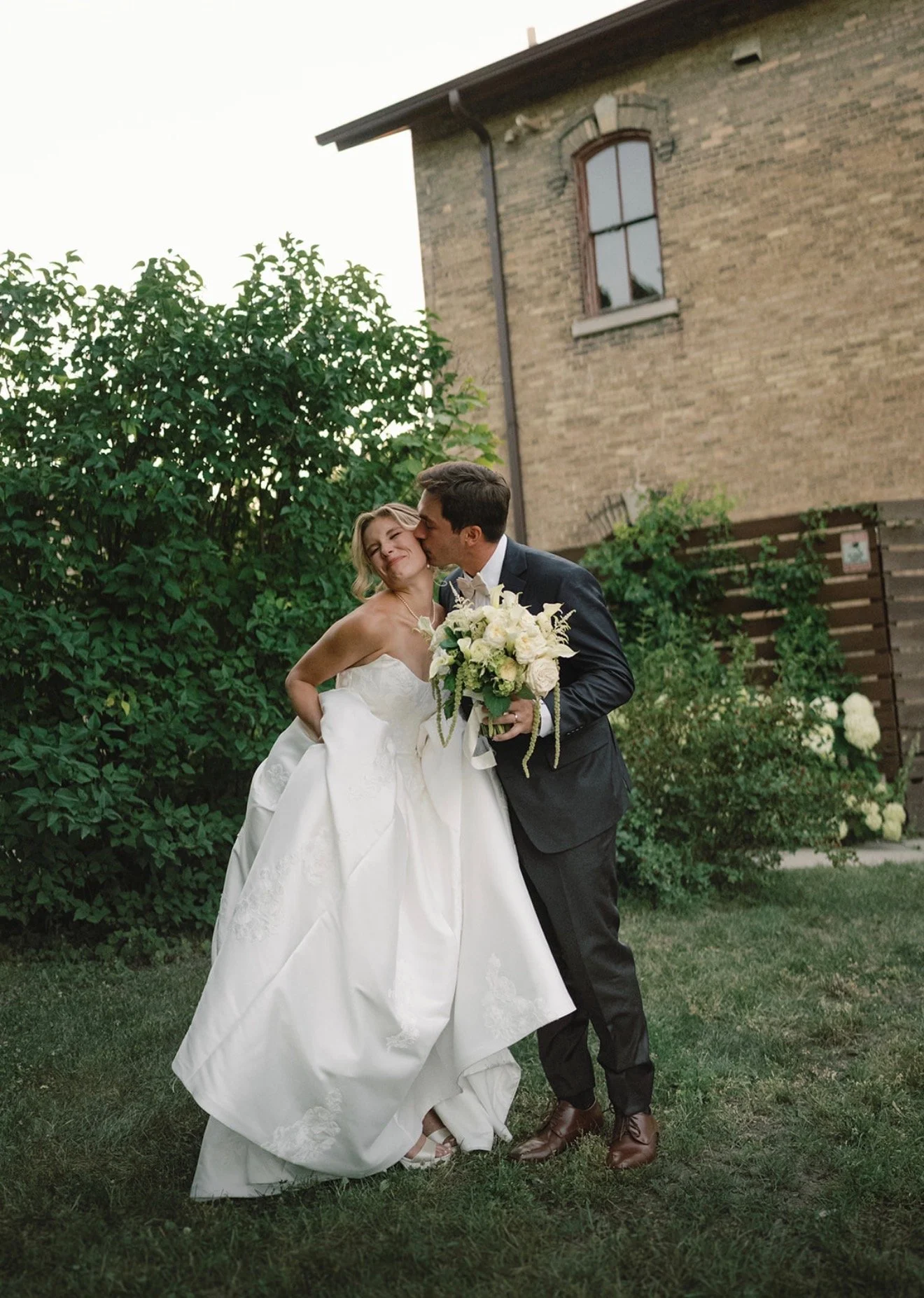 Wedding Couple Portrait outside of The Lageret in July
