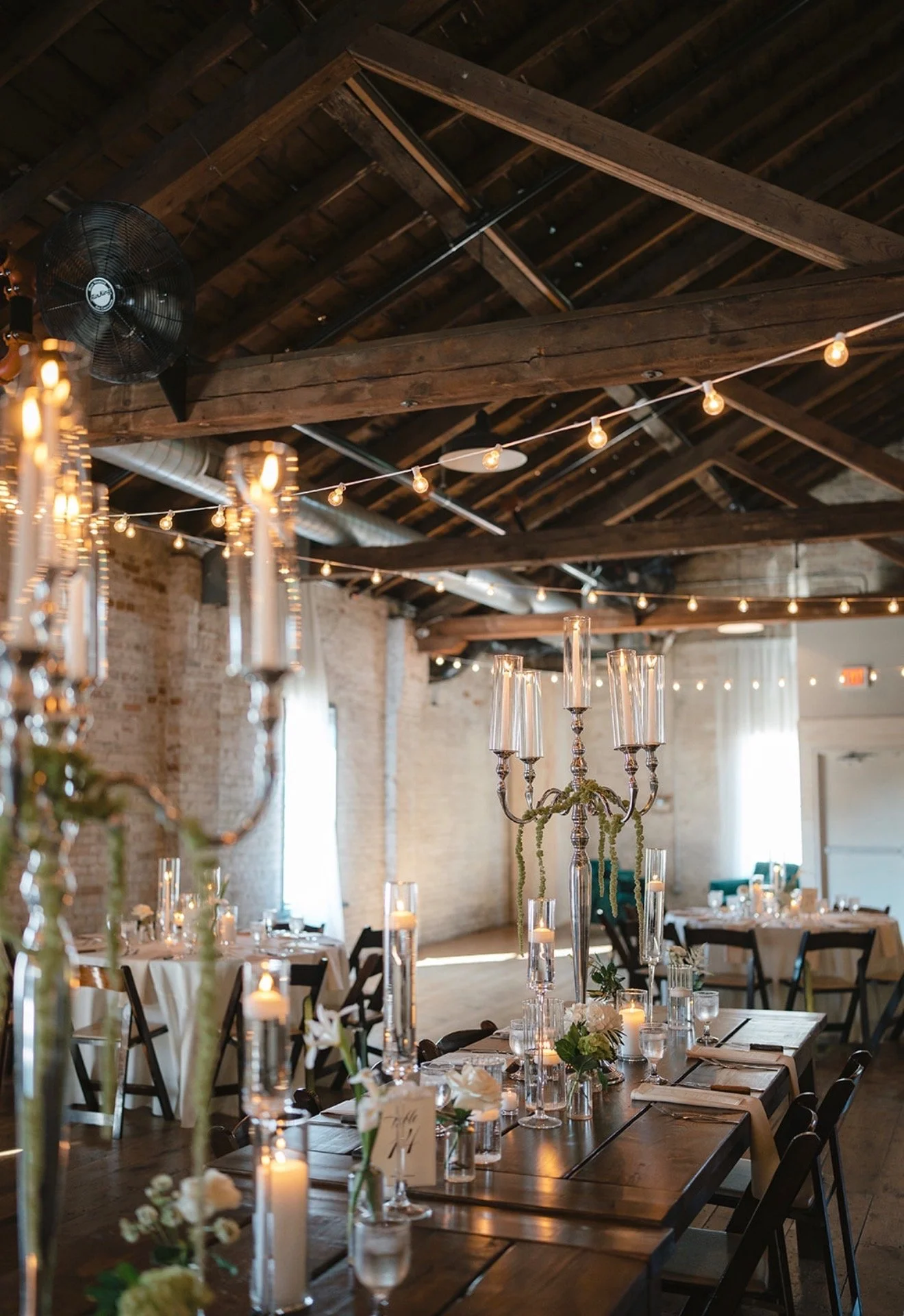 Wedding Reception at The Lageret with beautiful Candelabras and floras by Flora By Jamae